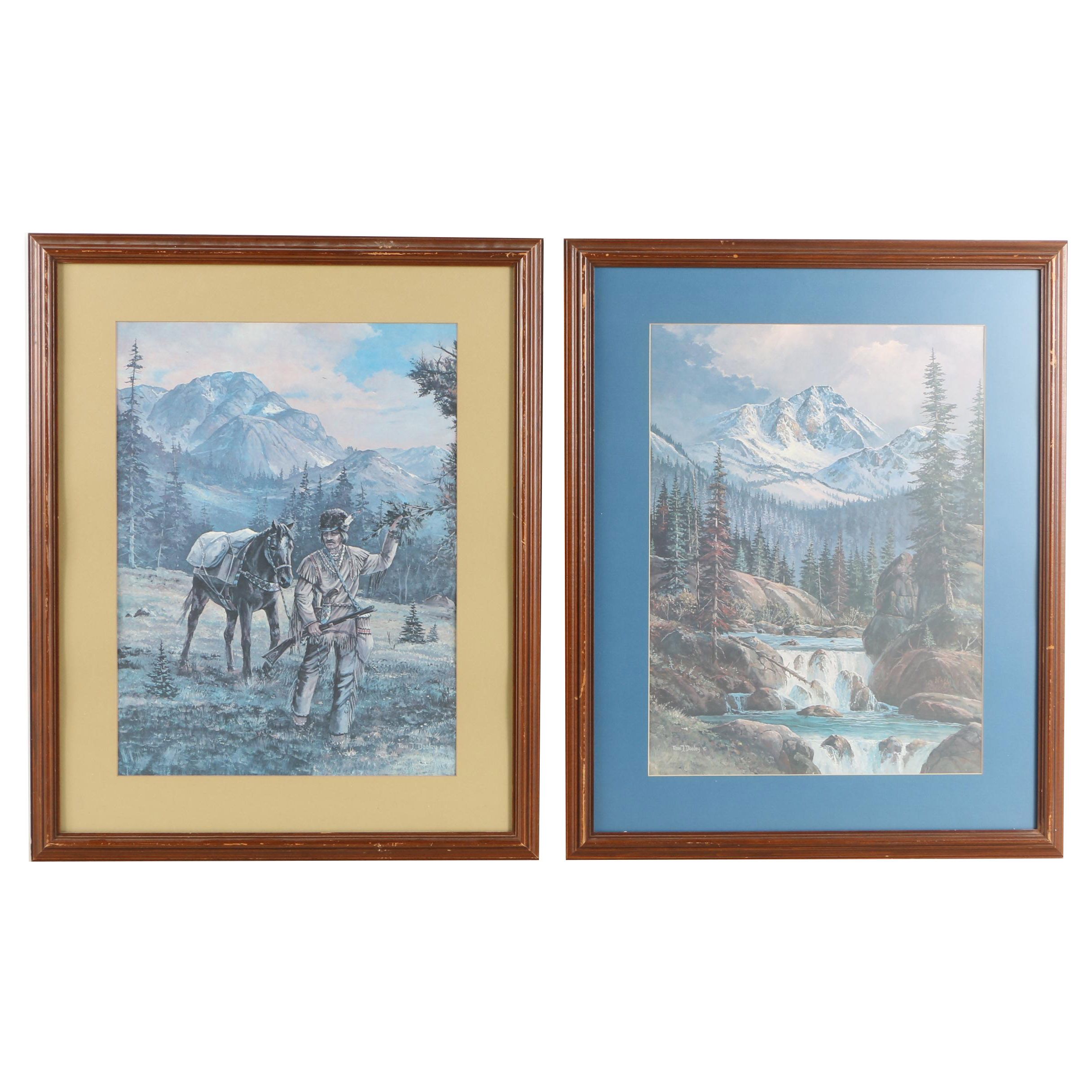 Offset Lithographs of Mountain Scenes After Tom J. Dooley