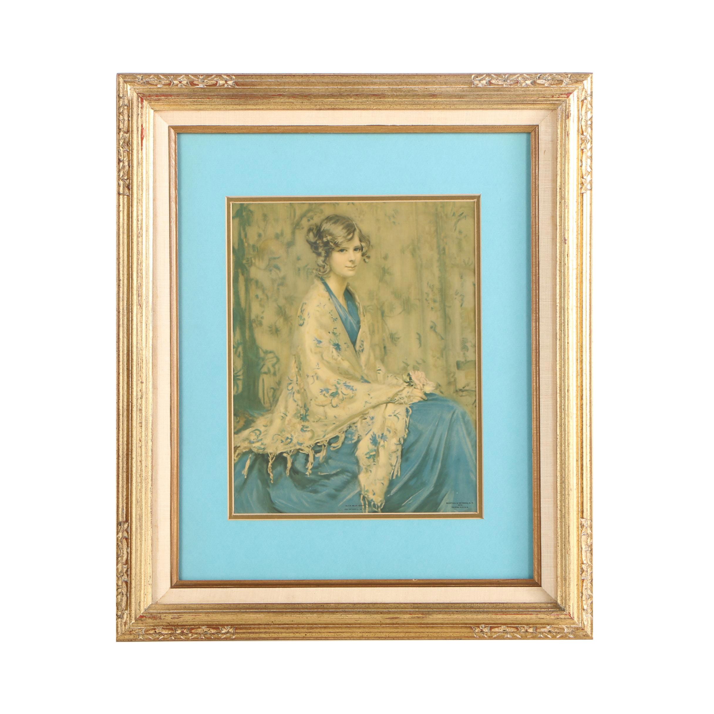 Offset Lithograph after Arthur Garrett's "Alice Blue Gown"