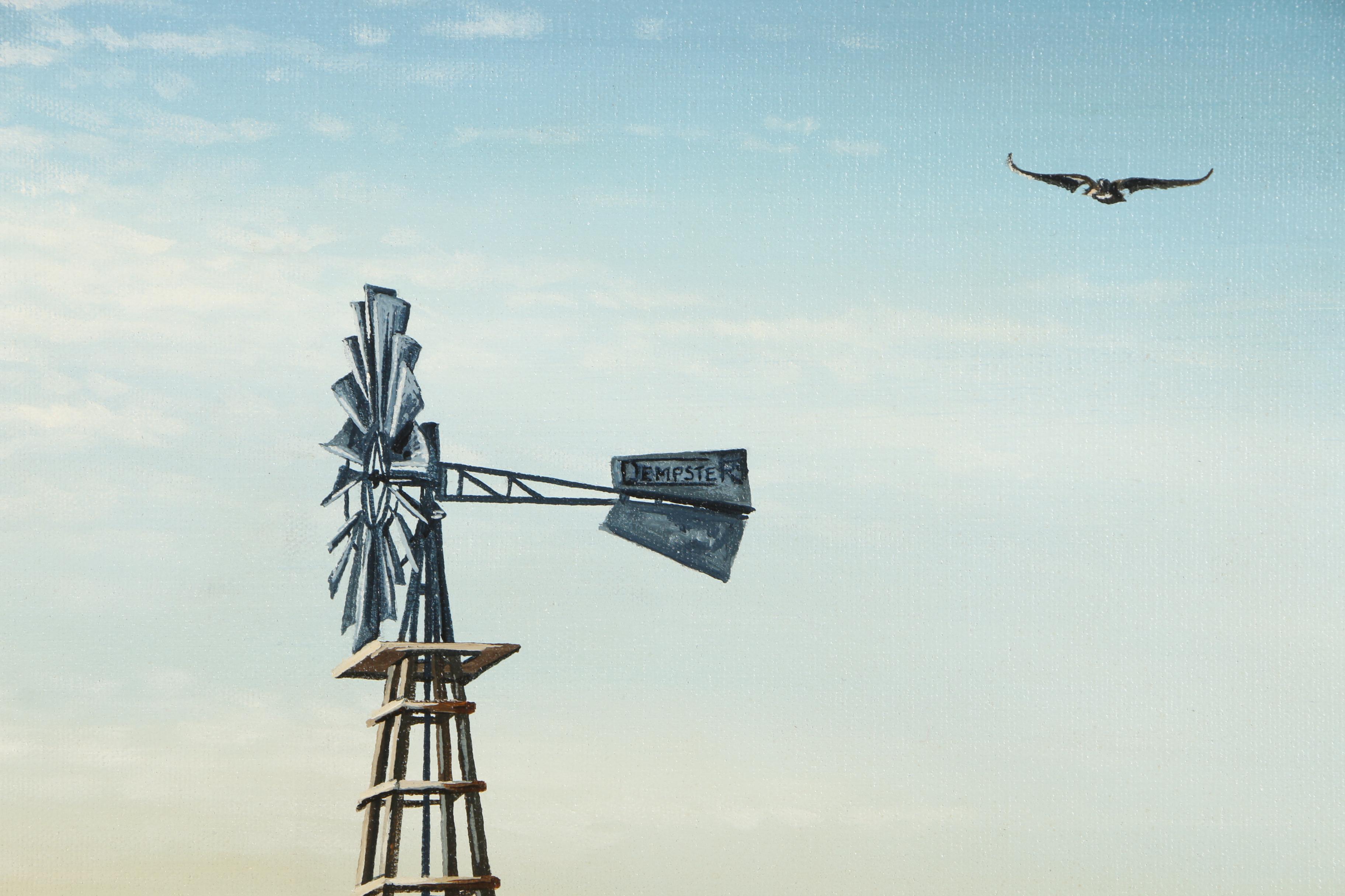 J. Musick Oil Painting of Texas Longhorn Cattle