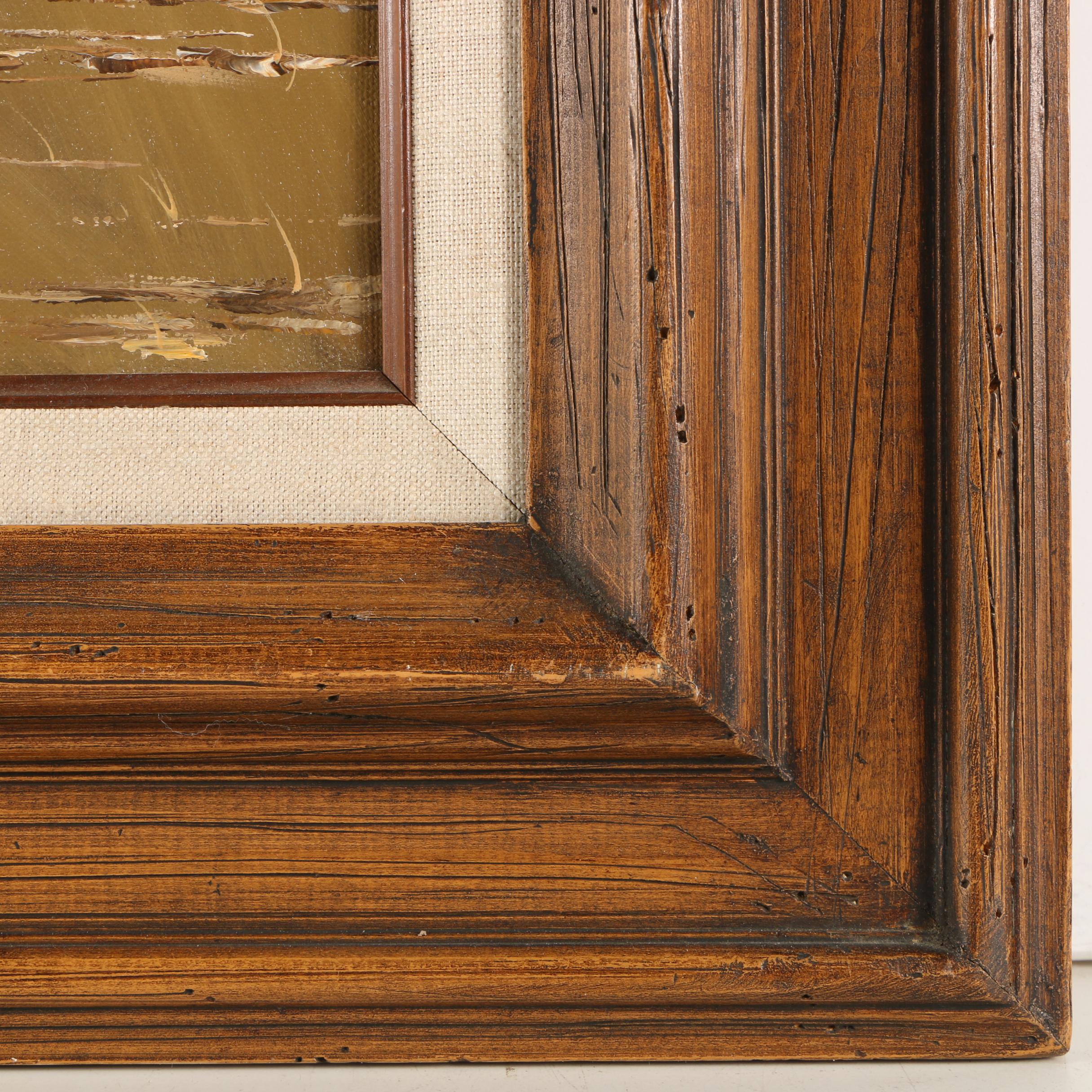 J. Musick Oil Painting of Texas Longhorn Cattle