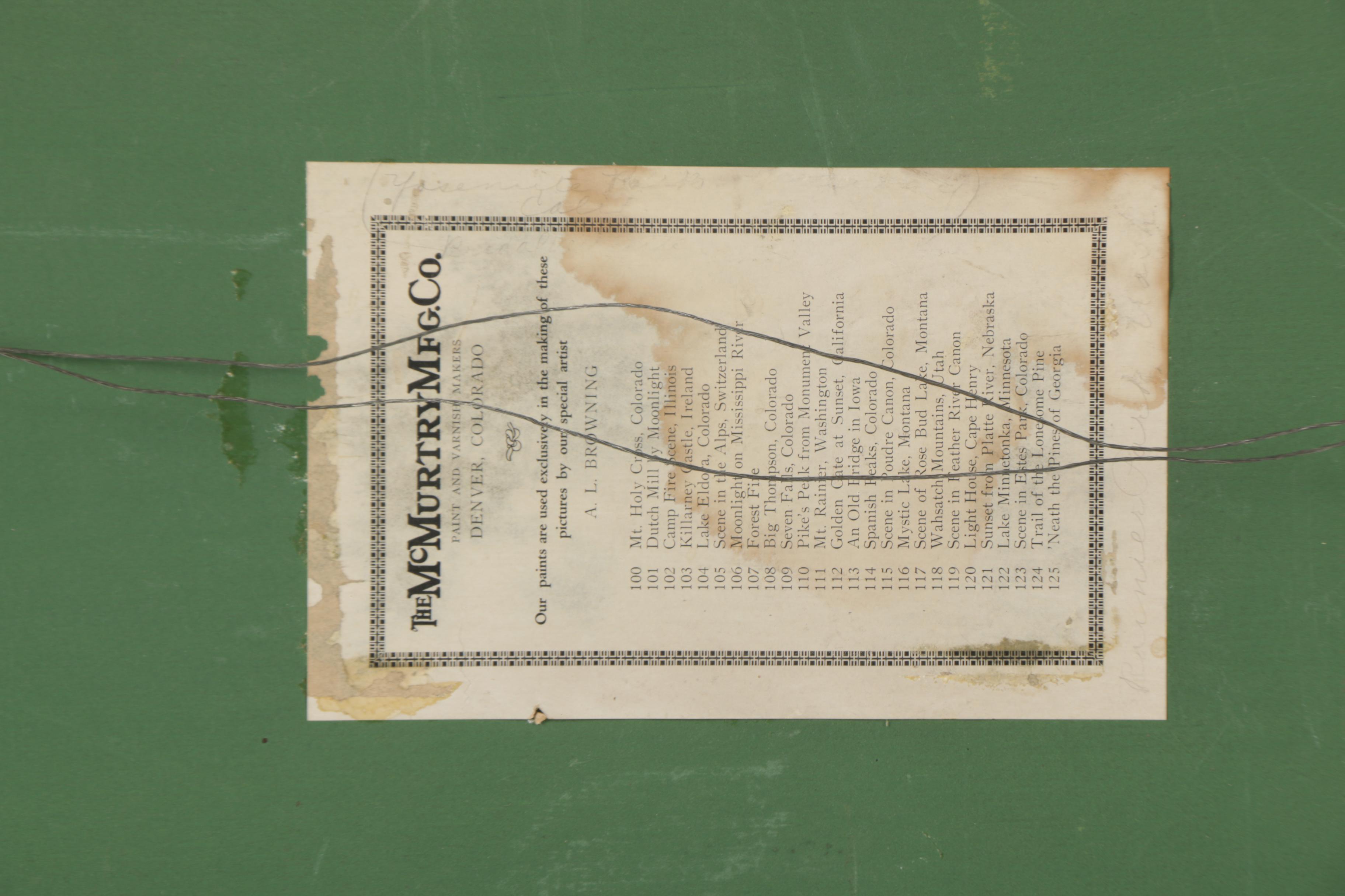 Alvah L. Browning Oil Painting "Rainier Park, Washington"