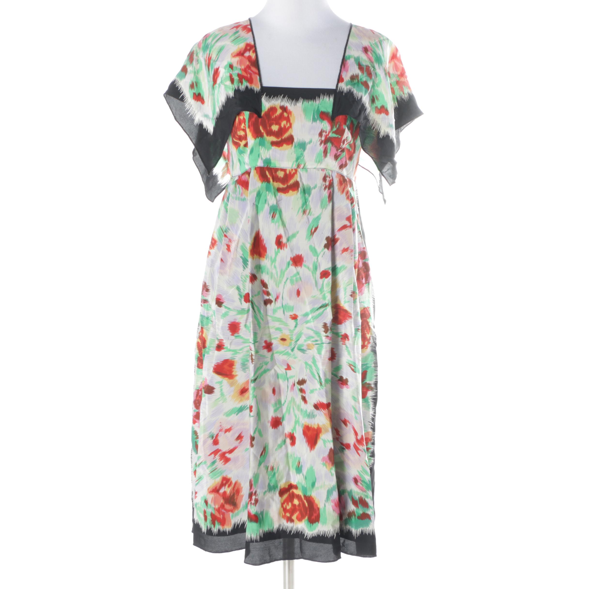 Anna Sui Floral Silk Dress