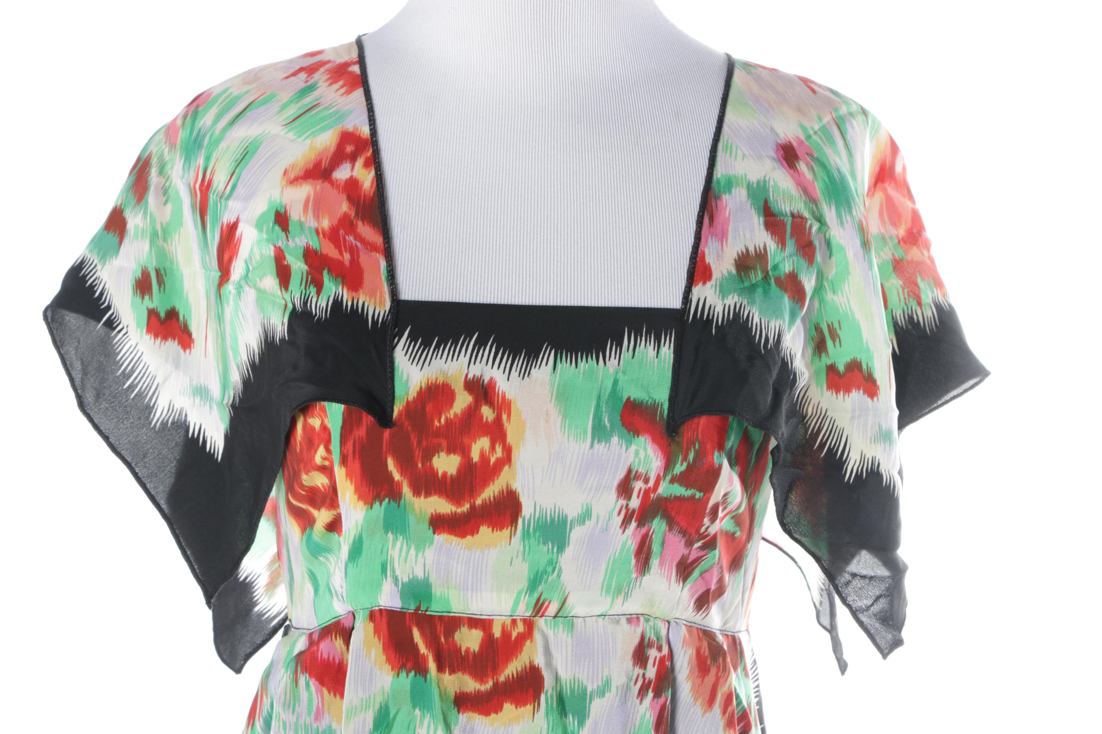 Anna Sui Floral Silk Dress