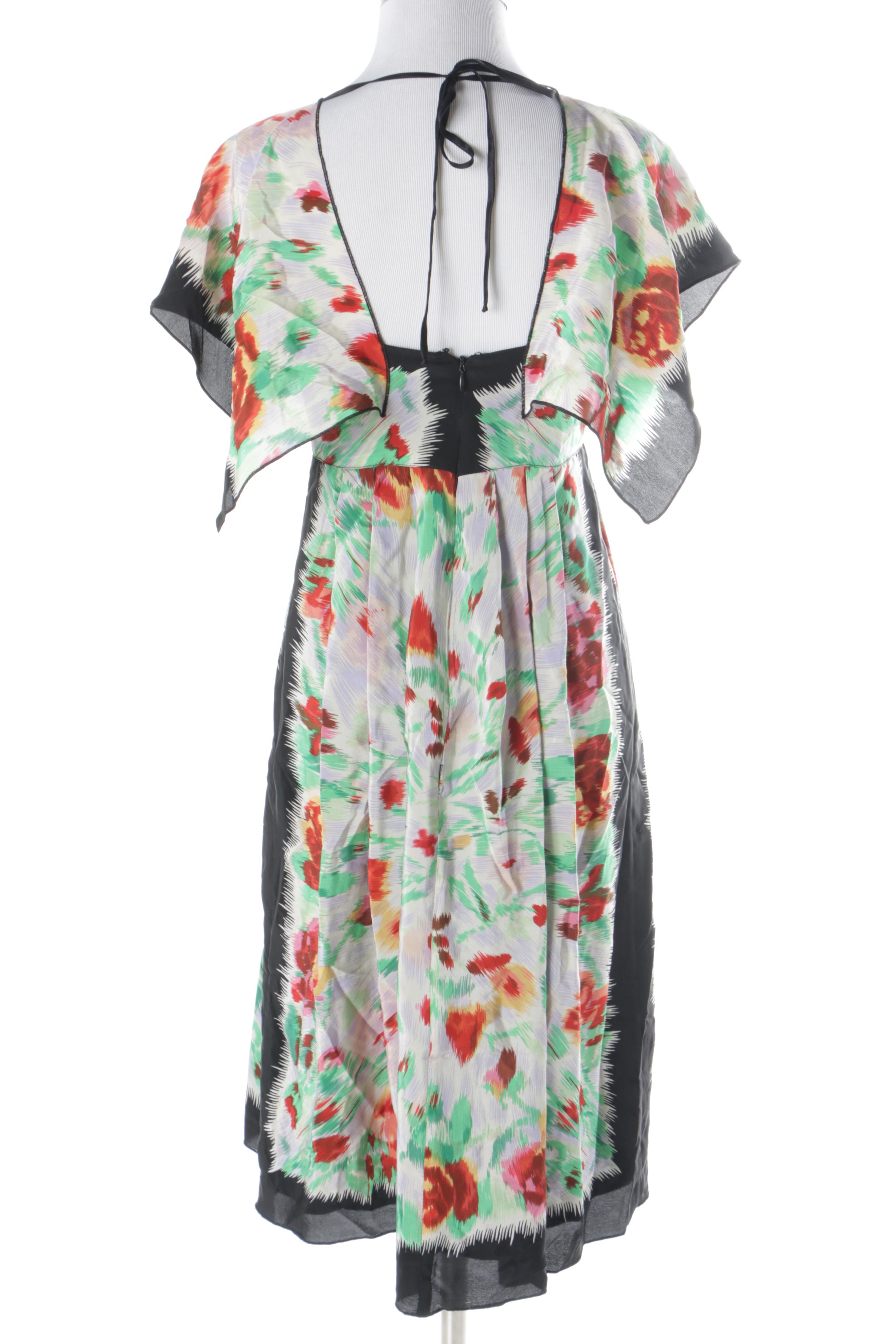 Anna Sui Floral Silk Dress