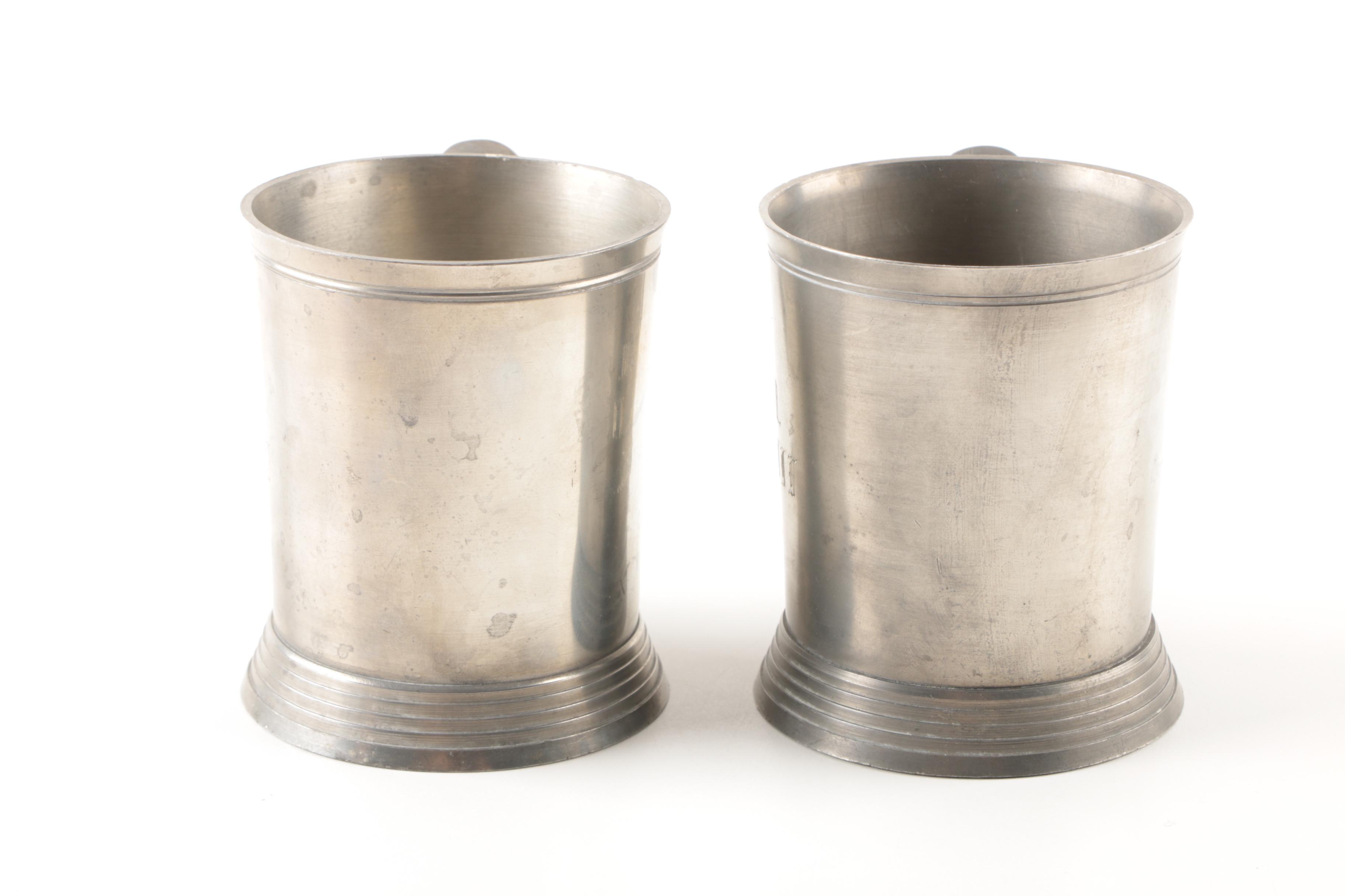International Pewter Goblets, and Assorted Mugs, and Napkin Rings