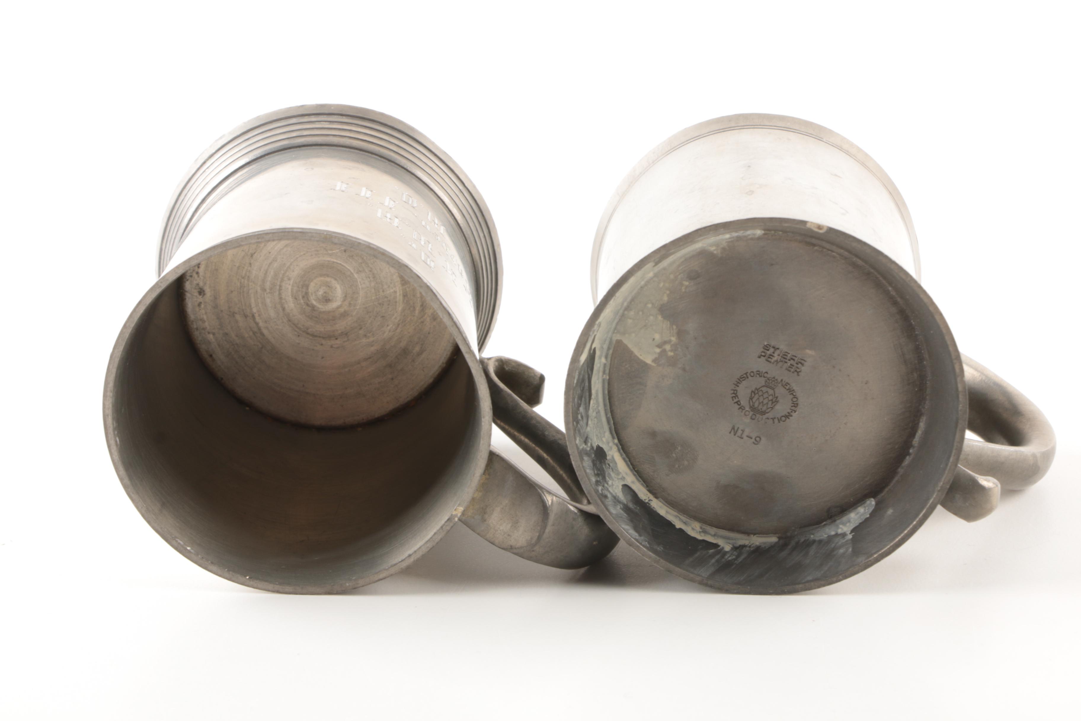 International Pewter Goblets, and Assorted Mugs, and Napkin Rings