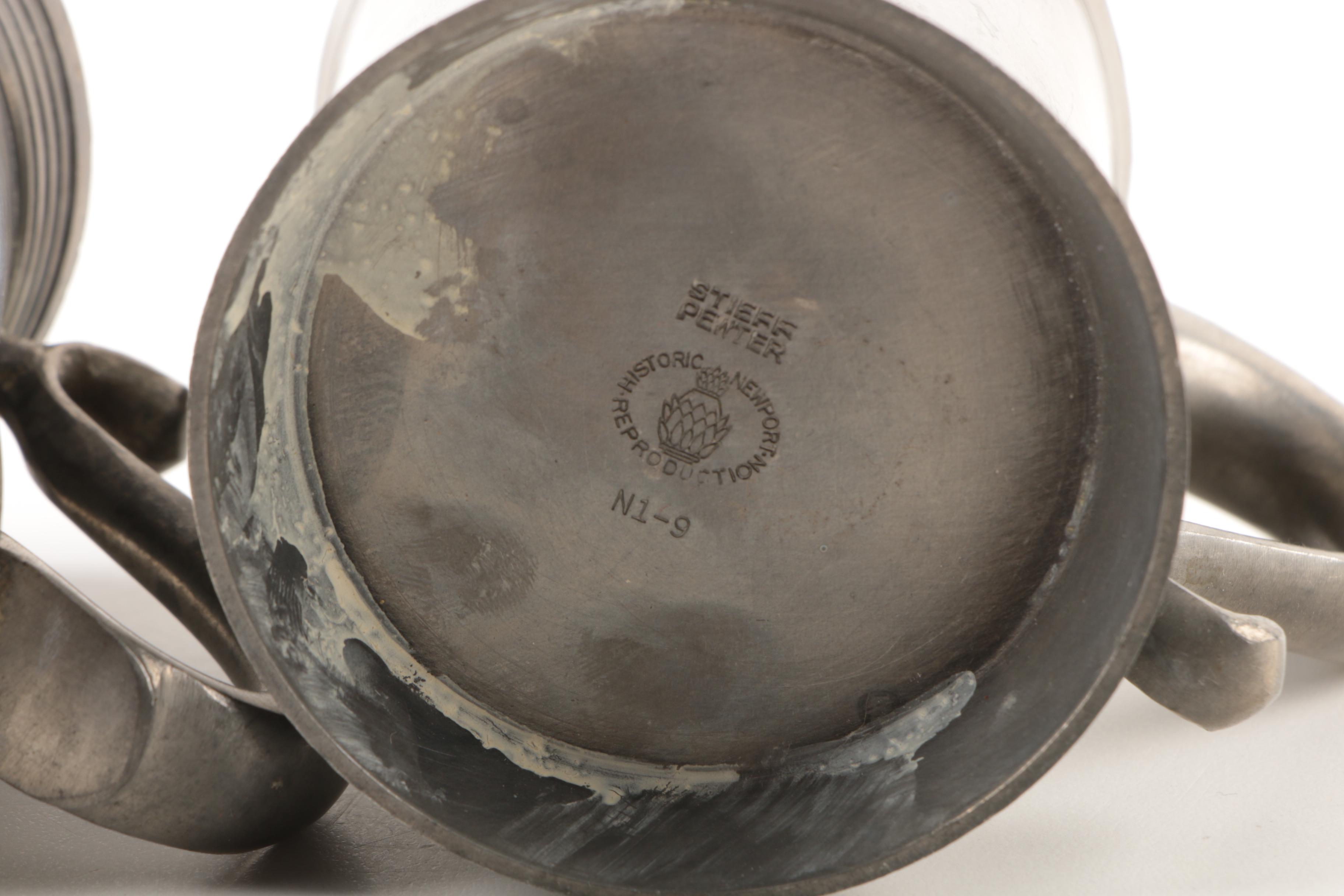 International Pewter Goblets, and Assorted Mugs, and Napkin Rings