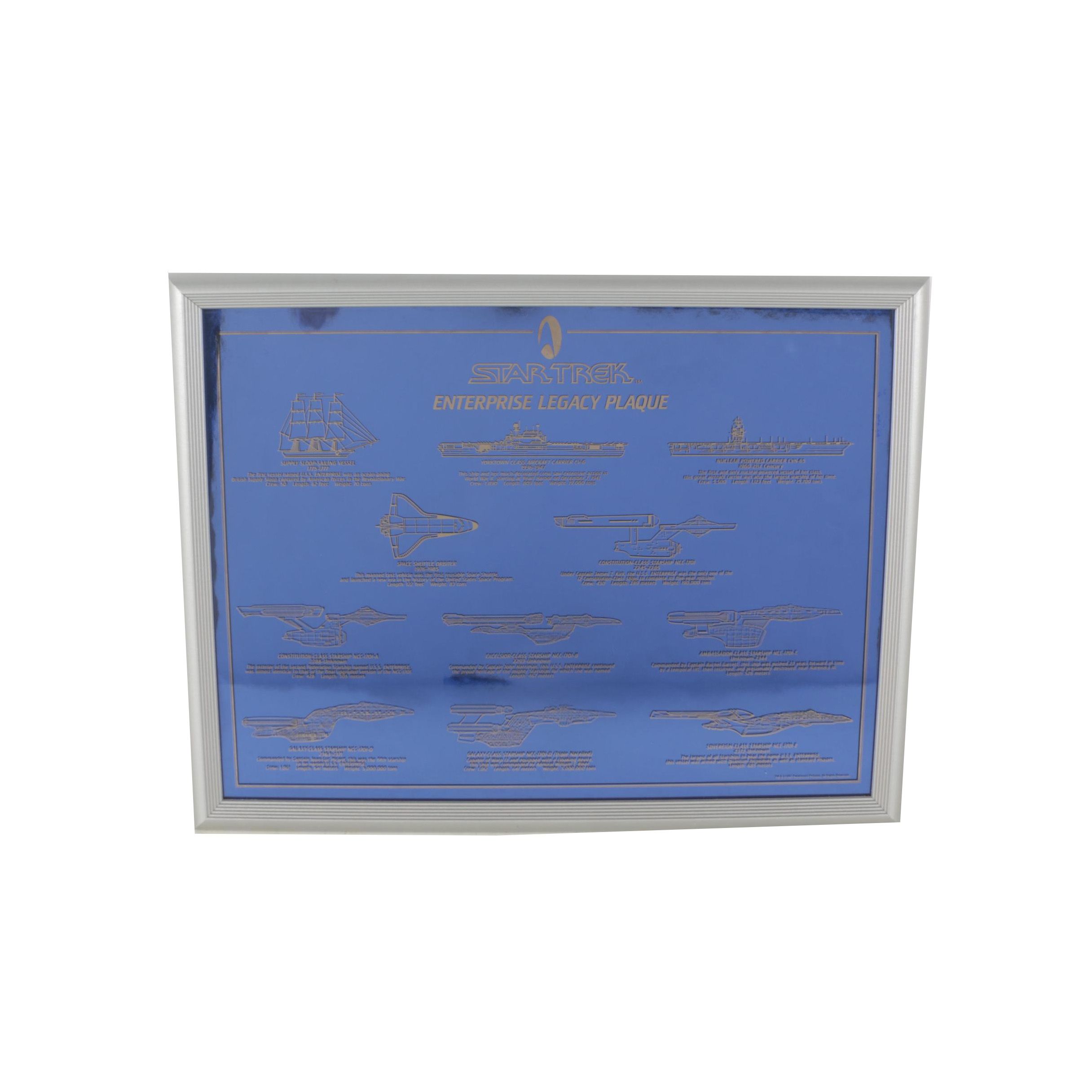 Franklin Mint Star Trek Enterprise Legacy Plaque