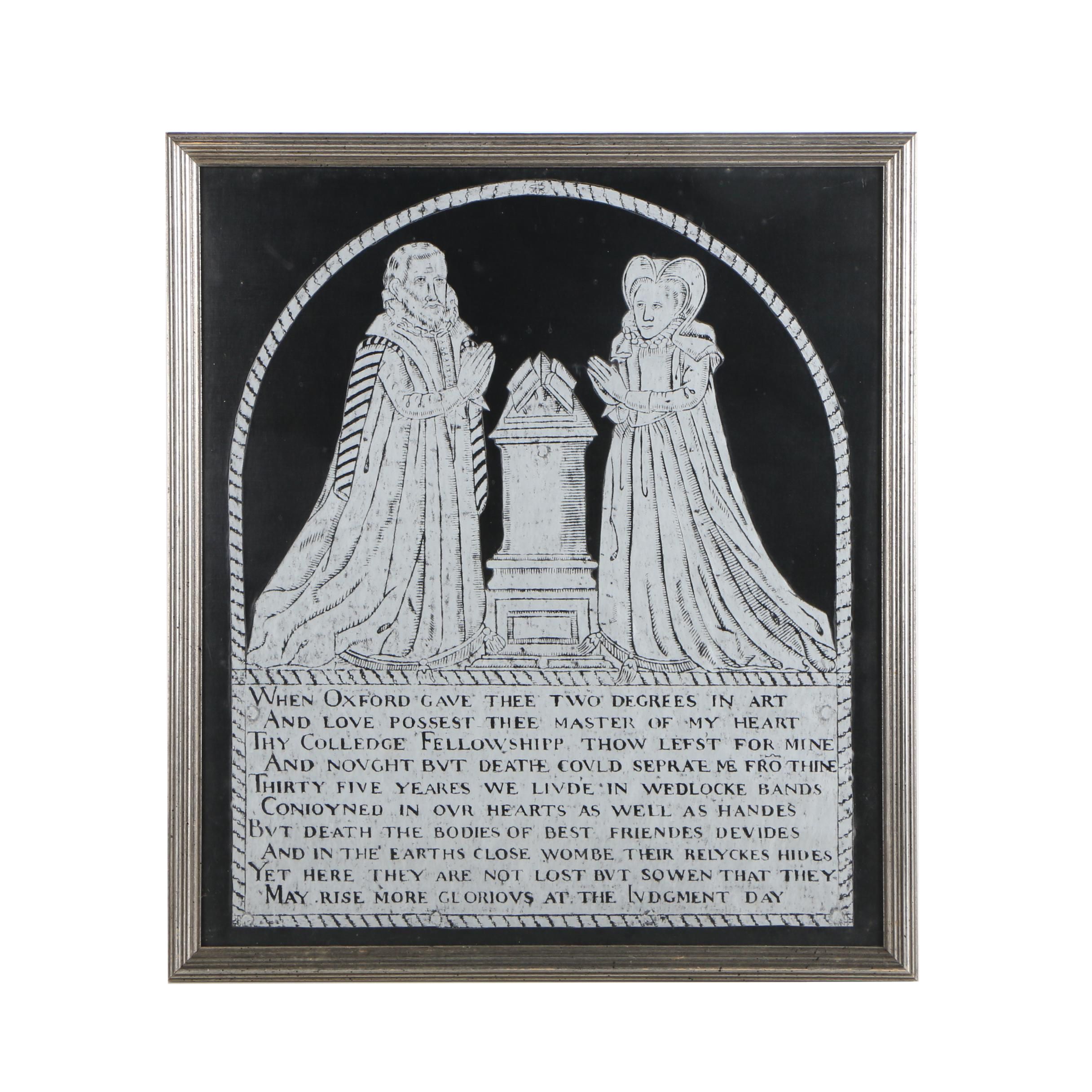 Lithograph After Monumental Brass Rubbing