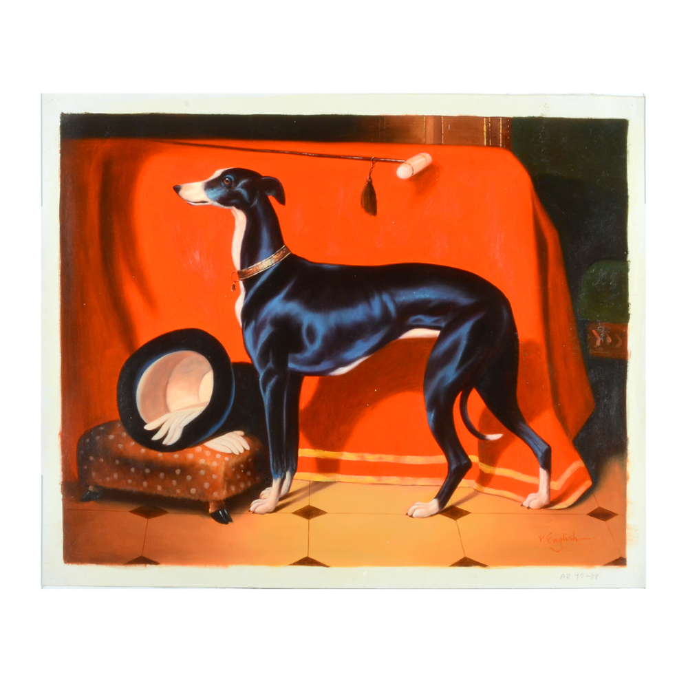 P. English Oil Painting "Eos Greyhound"