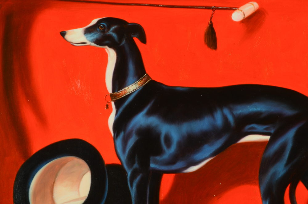 P. English Oil Painting "Eos Greyhound"
