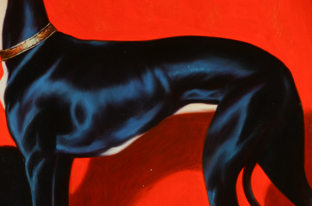 P. English Oil Painting "Eos Greyhound"