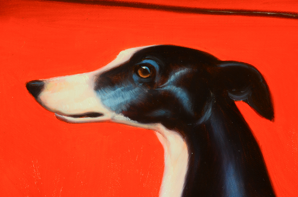P. English Oil Painting "Eos Greyhound"