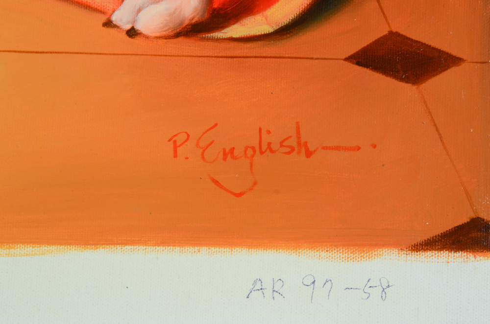 P. English Oil Painting "Eos Greyhound"