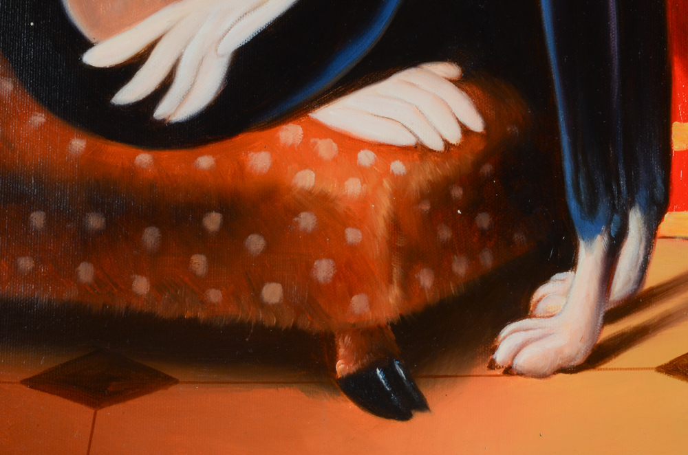 P. English Oil Painting "Eos Greyhound"