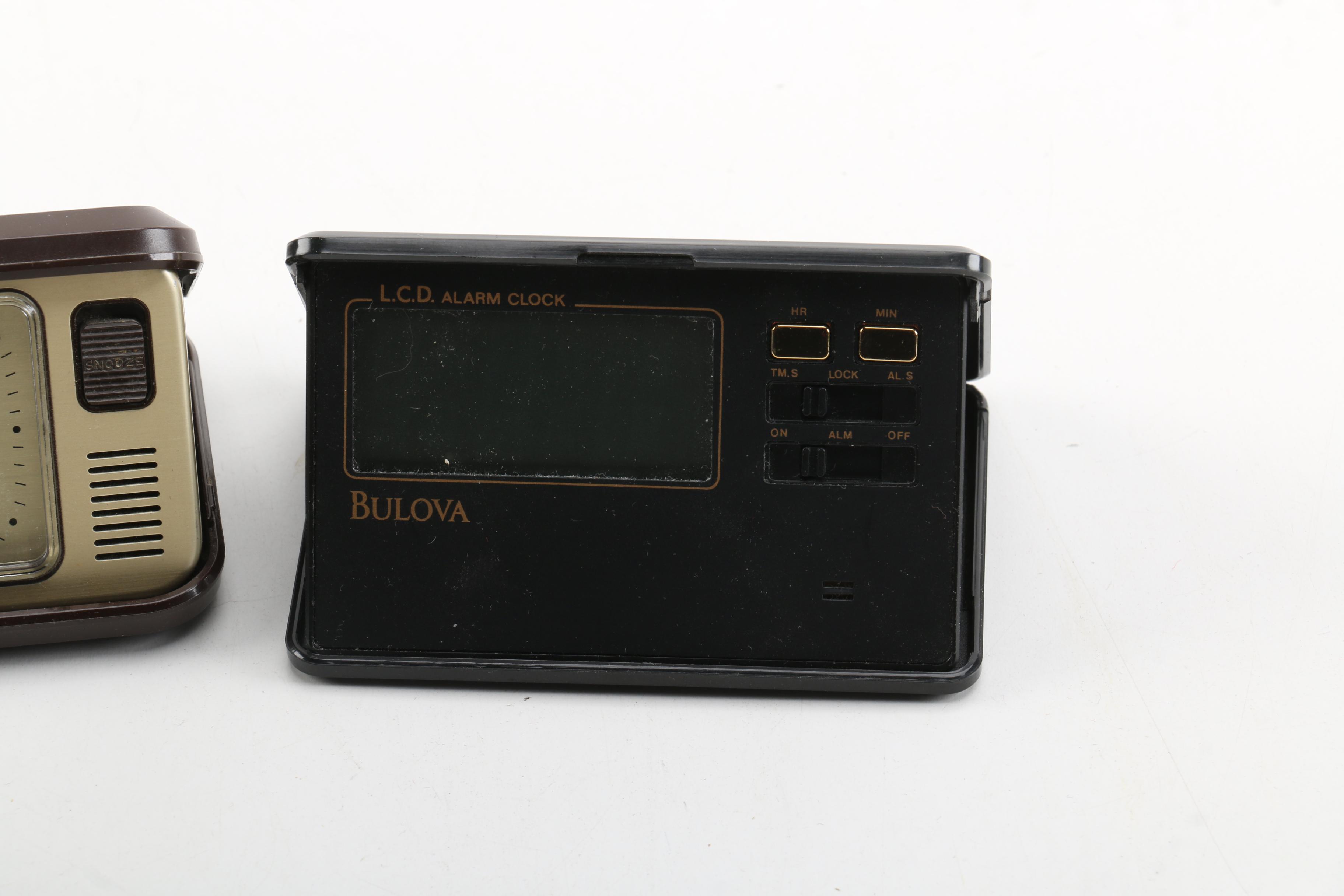 Bulova and Lorus Travel Alarm Clocks