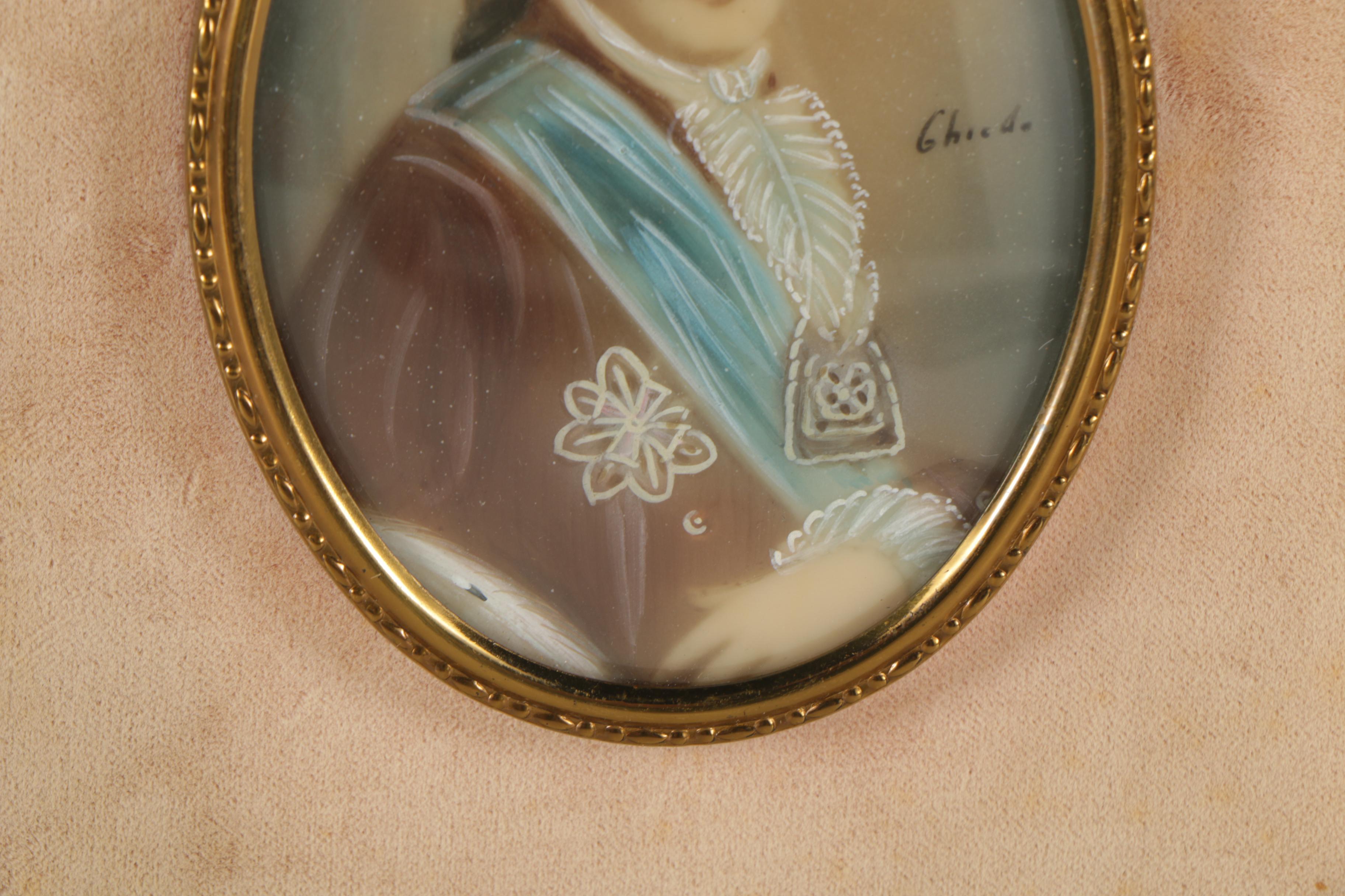 Ghicdo and Picchi Gouache Paintings on Plastic of Portraits