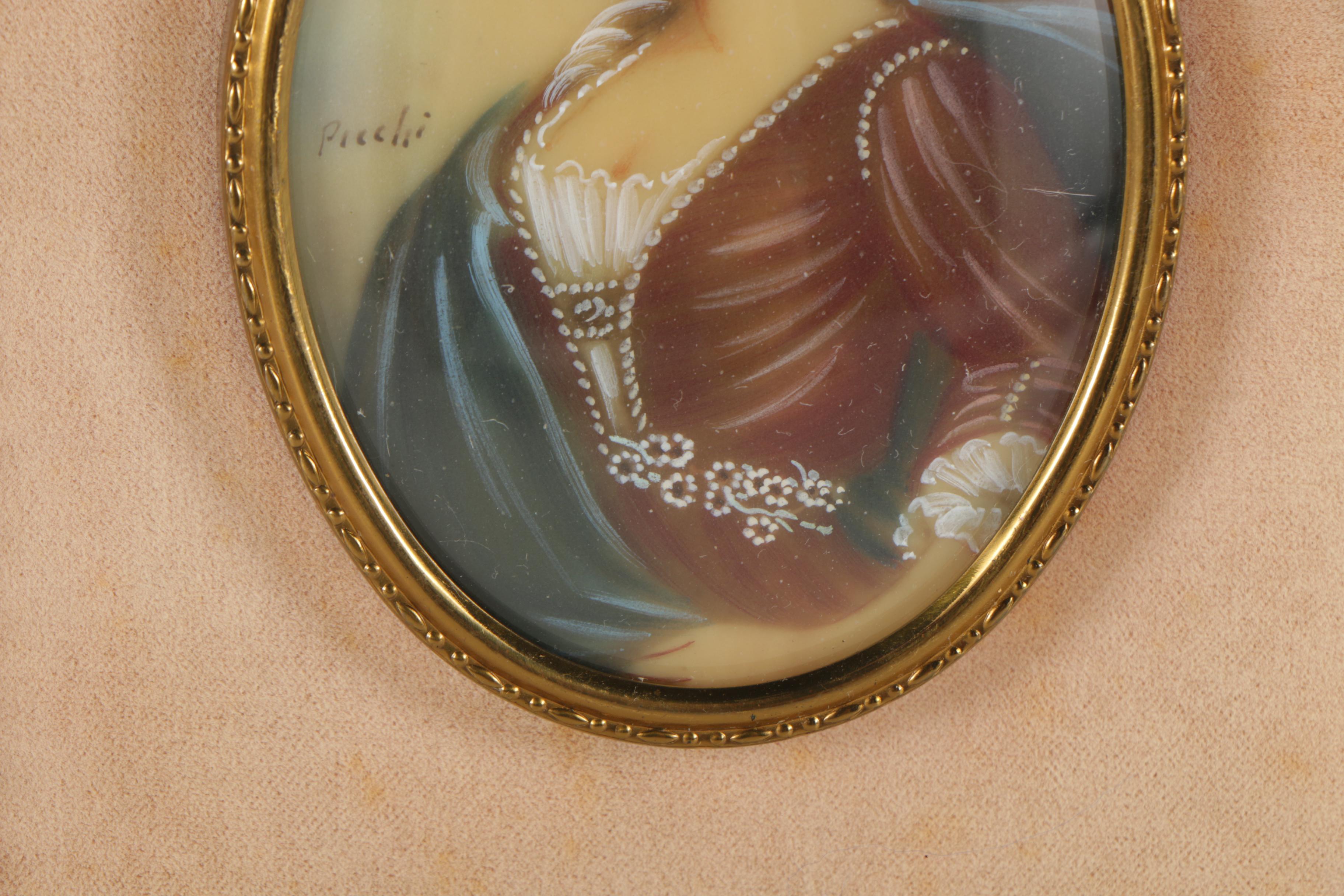 Ghicdo and Picchi Gouache Paintings on Plastic of Portraits