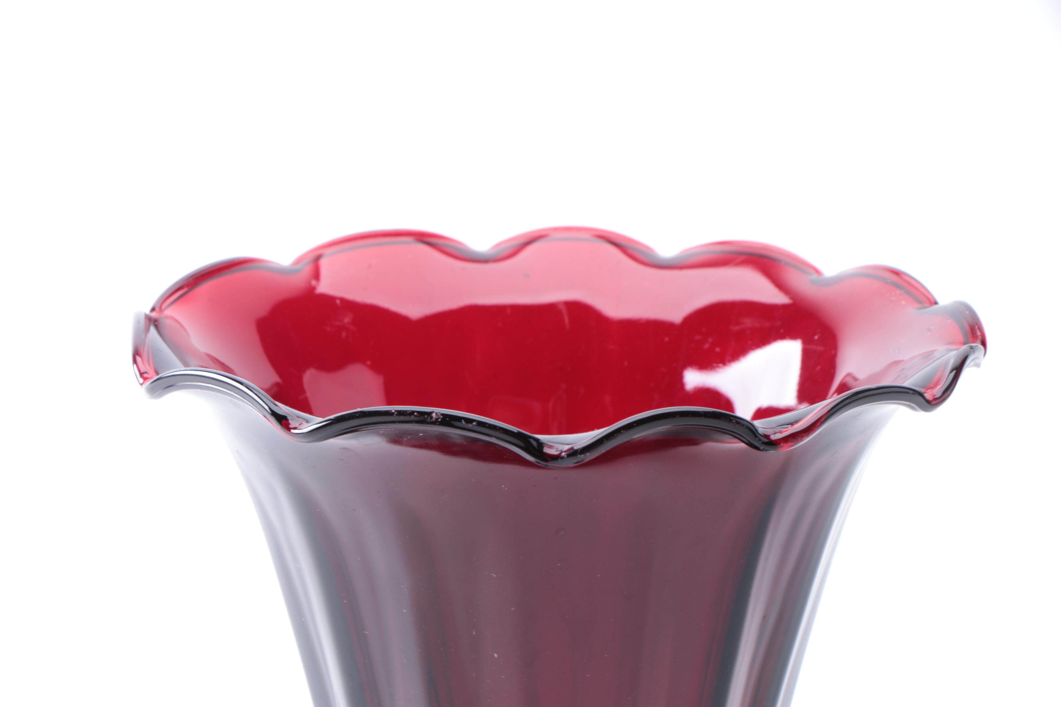 Vintage Anchor Hocking "Royal Ruby" Glass Vase