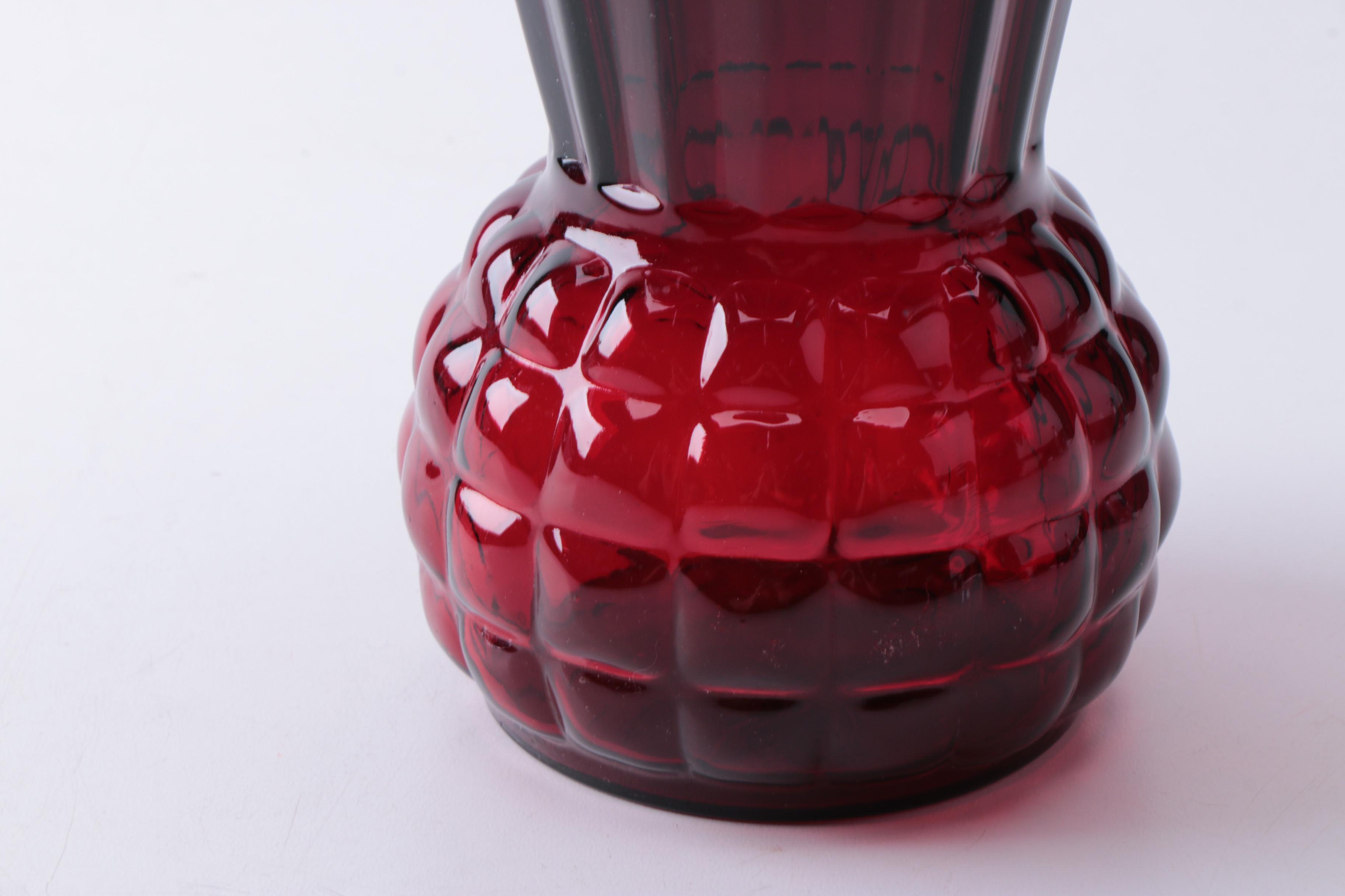 Vintage Anchor Hocking "Royal Ruby" Glass Vase