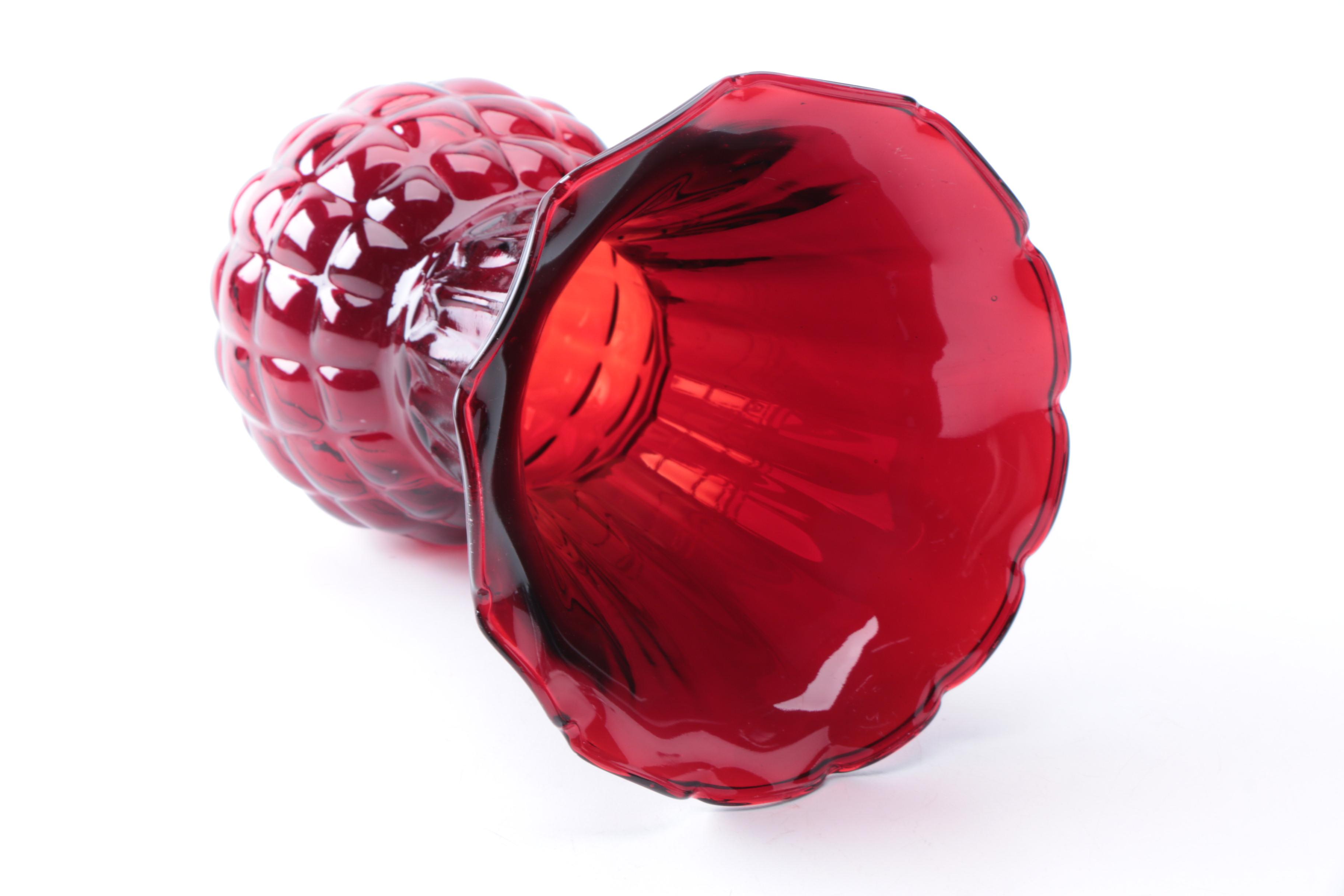 Vintage Anchor Hocking "Royal Ruby" Glass Vase