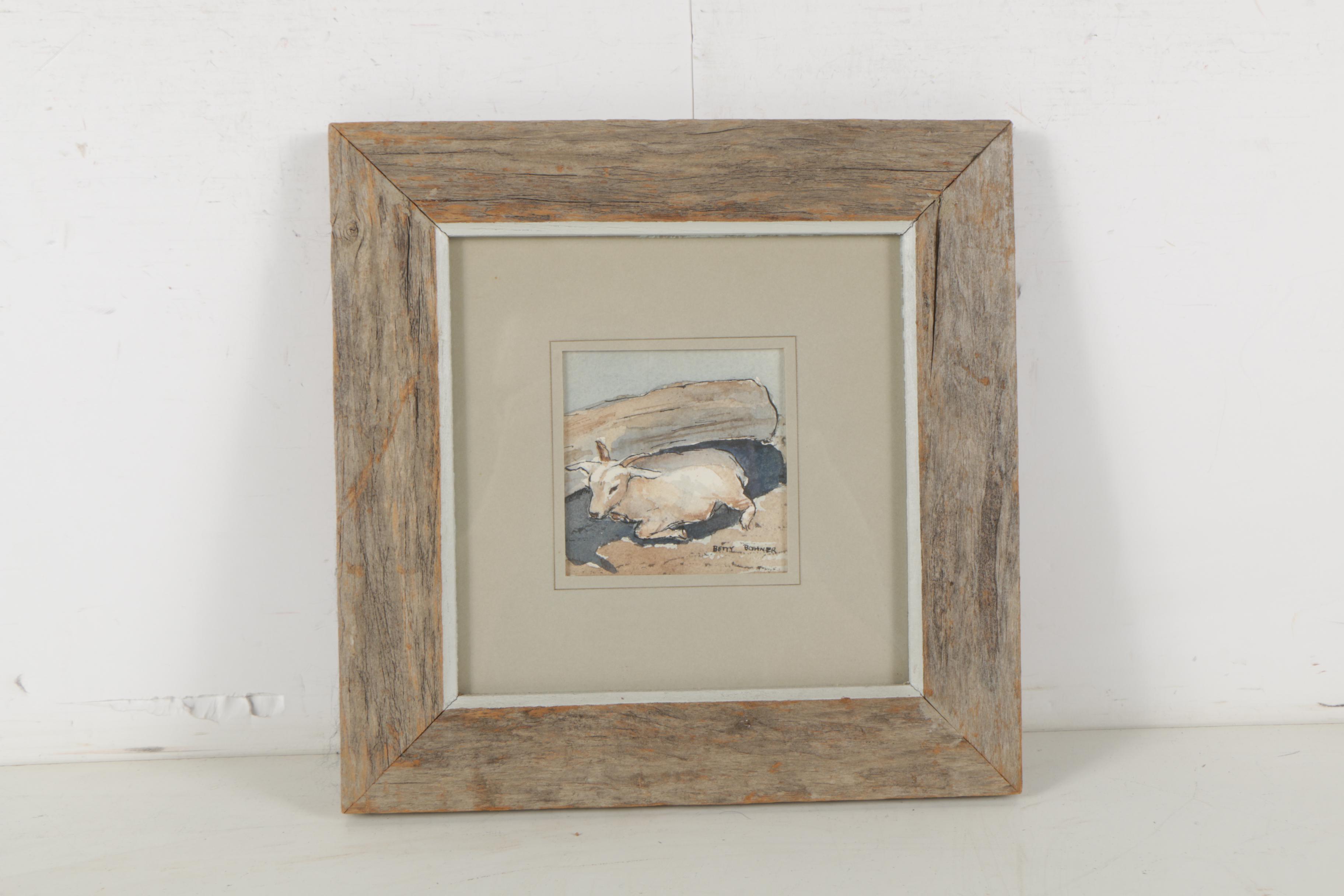 Betty Bohner and Lucille Lundquist Ink and Watercolor Paintings