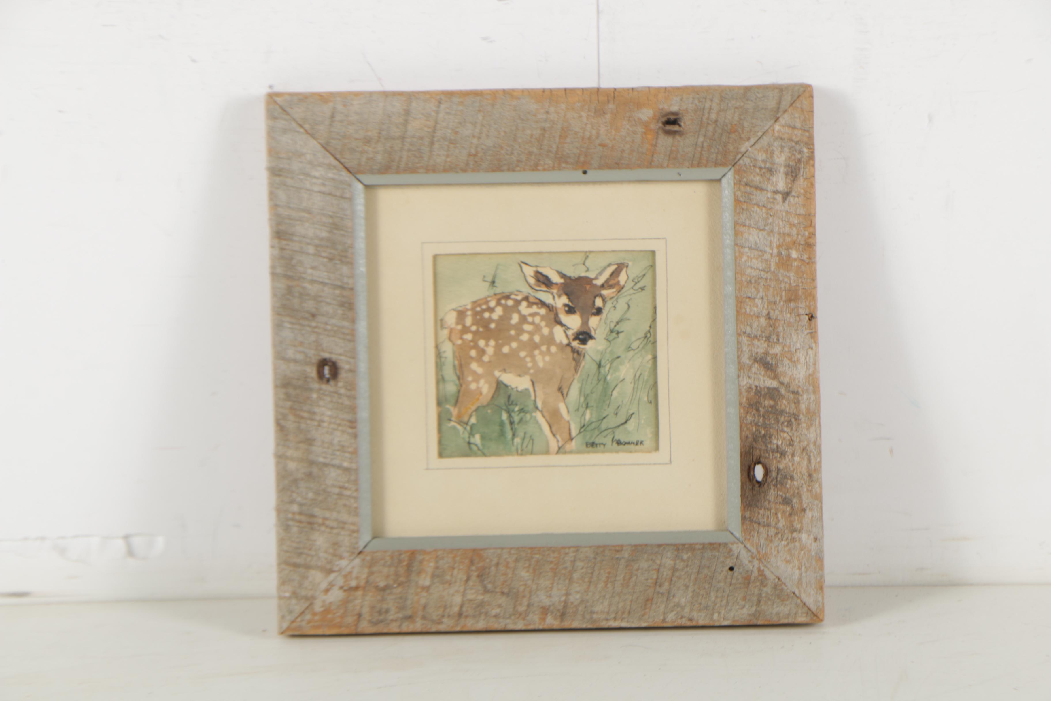 Betty Bohner and Lucille Lundquist Ink and Watercolor Paintings