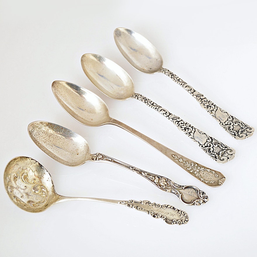 Maltby, Stevens & Curtiss Co. and Other Sterling Silver Teaspoons