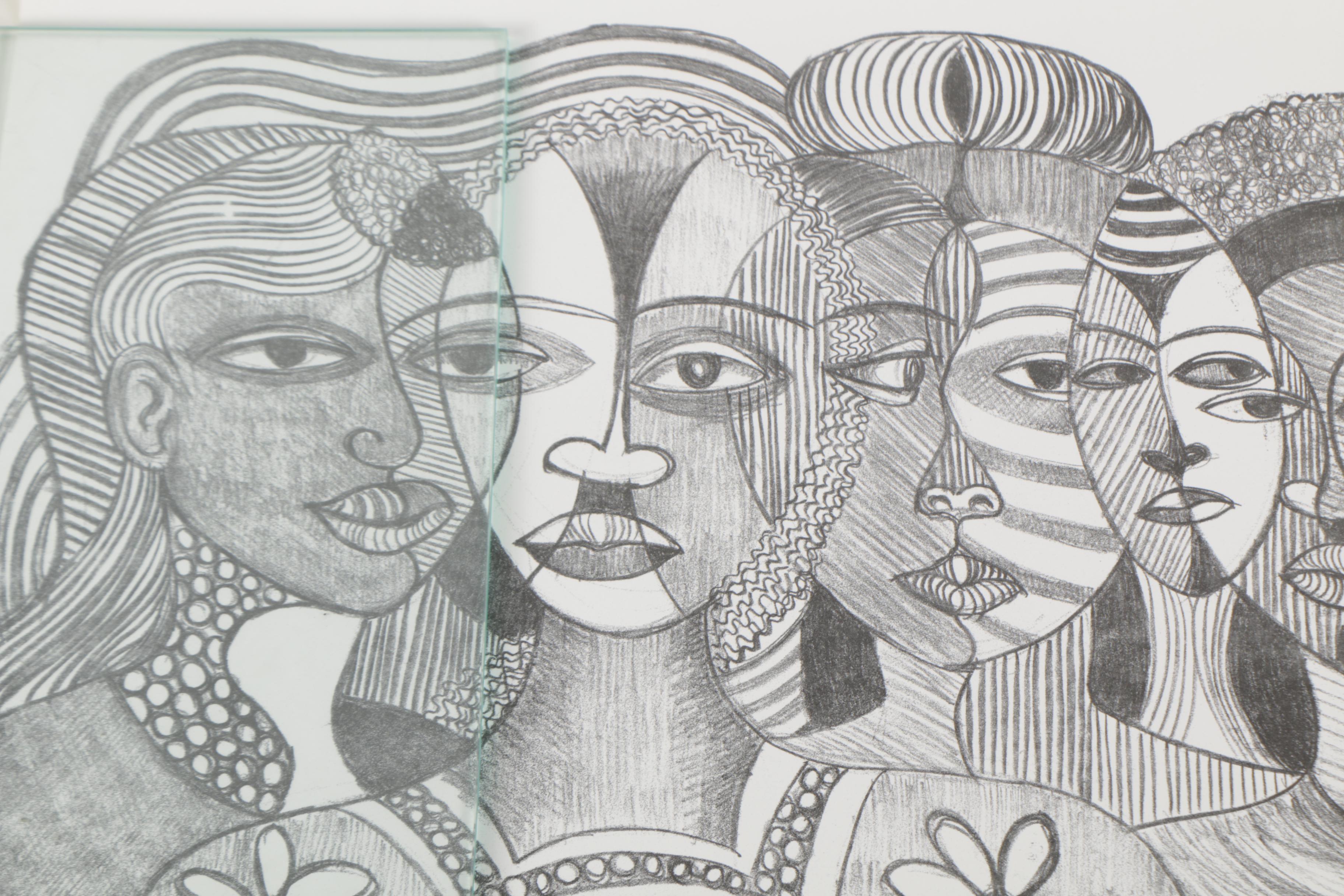 Margaret Burroughs Prints "Faces a la Picasso" and "Mother Africa"