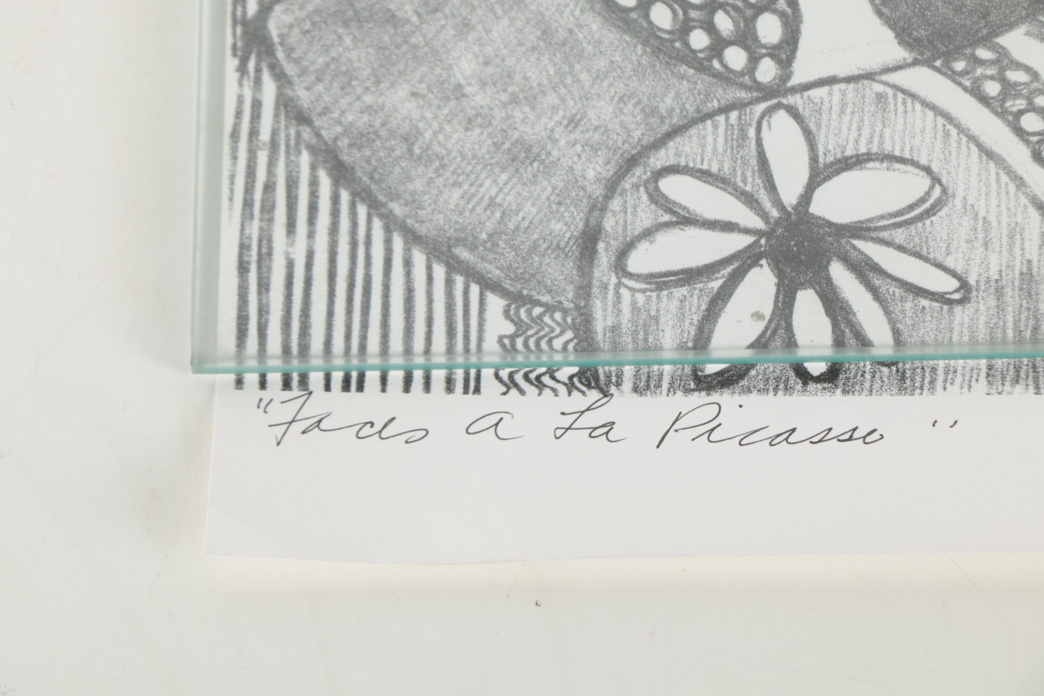 Margaret Burroughs Prints "Faces a la Picasso" and "Mother Africa"