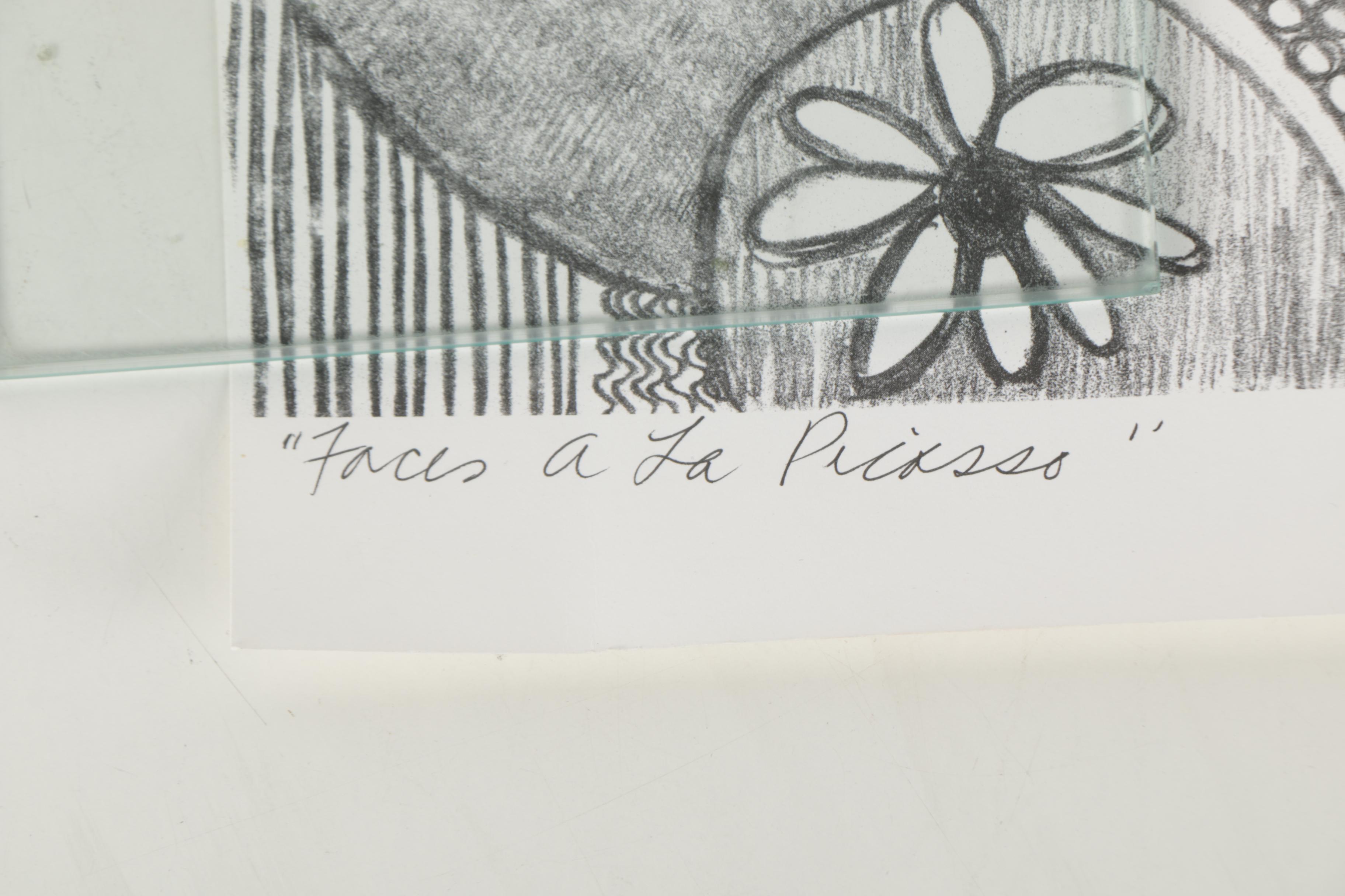 Margaret Burroughs Prints "Faces a la Picasso" and "Mother Africa"