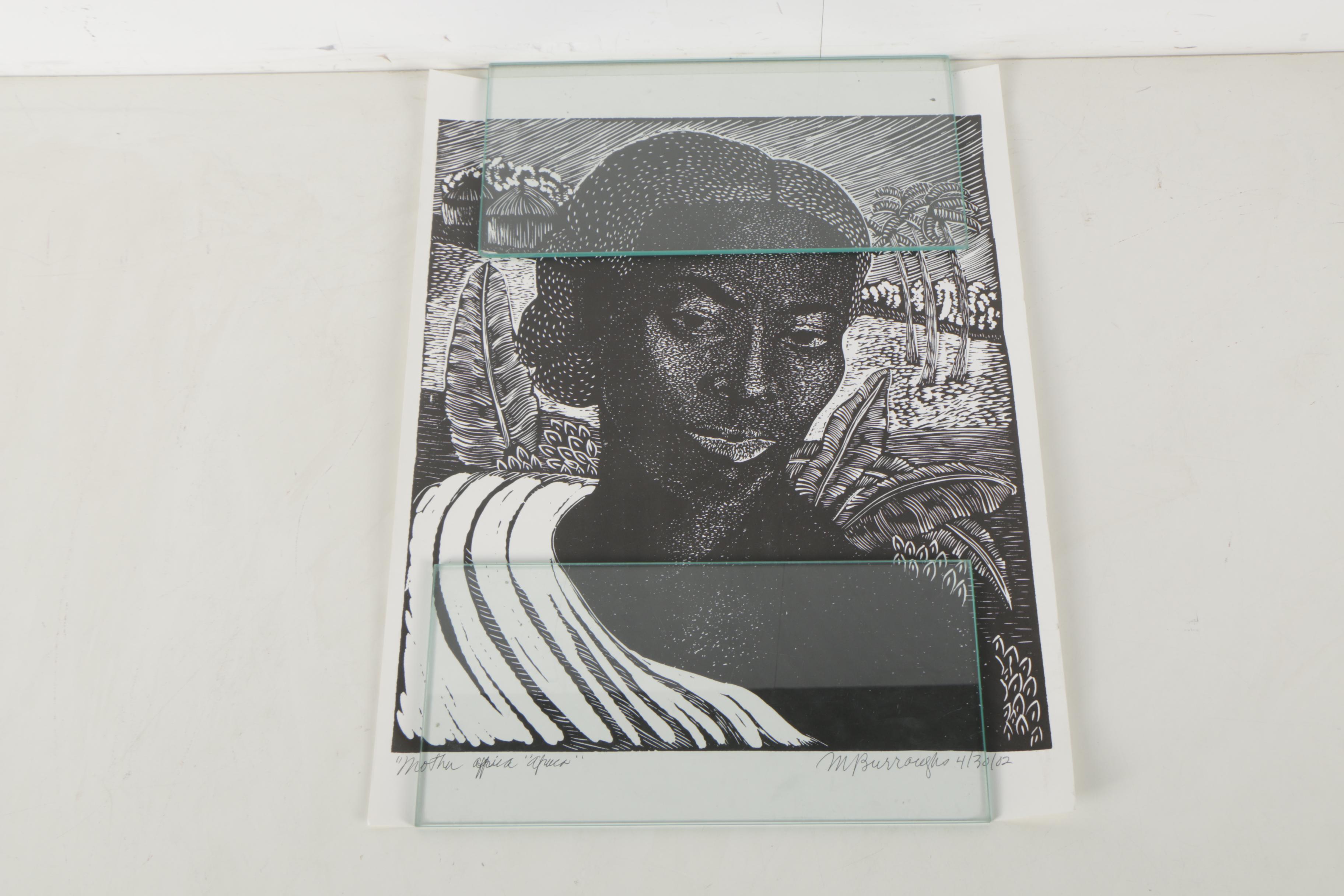 Margaret Burroughs Prints "Faces a la Picasso" and "Mother Africa"