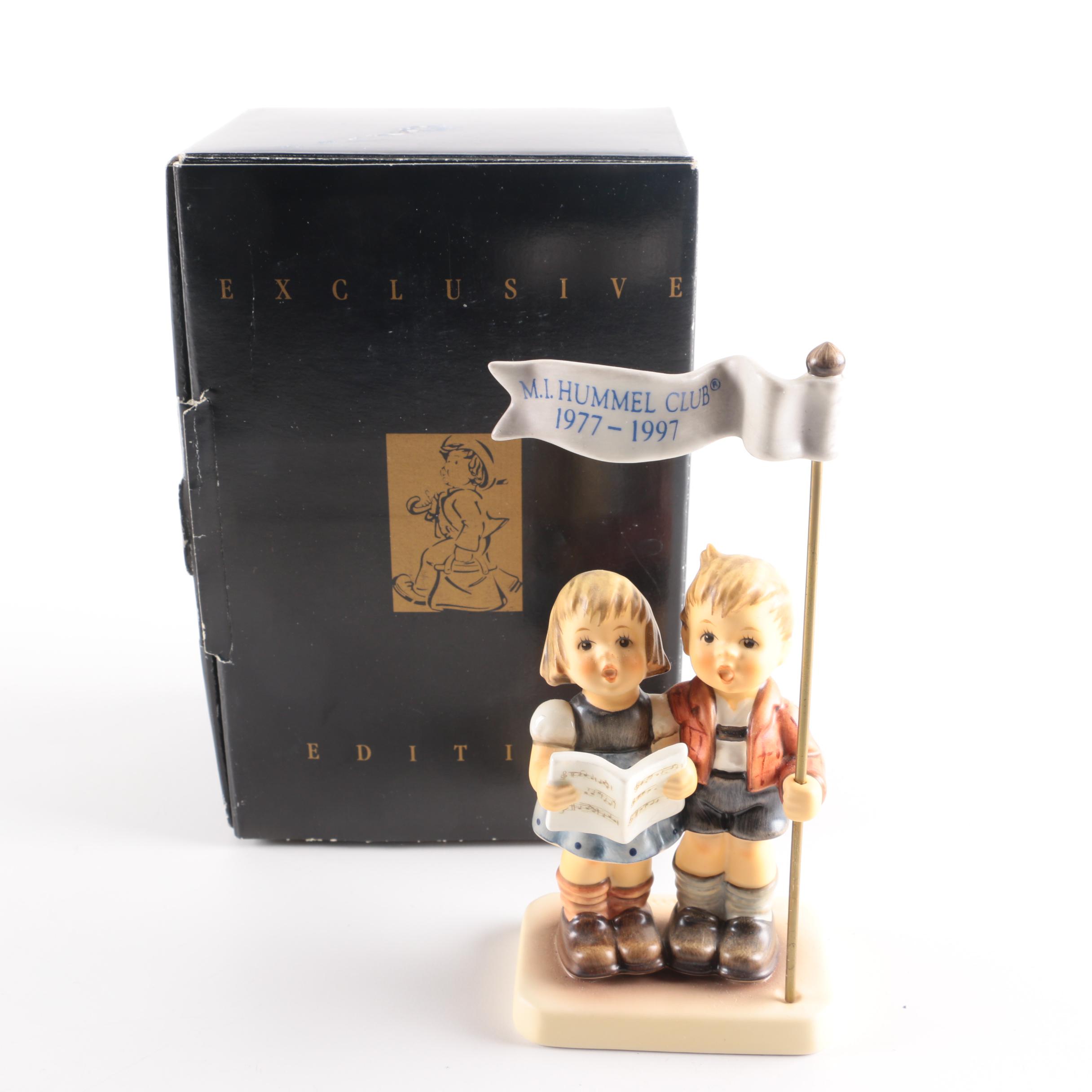 M.I. Hummel Club 20th Birthday "Celebrate with Song" Porcelain Figurine