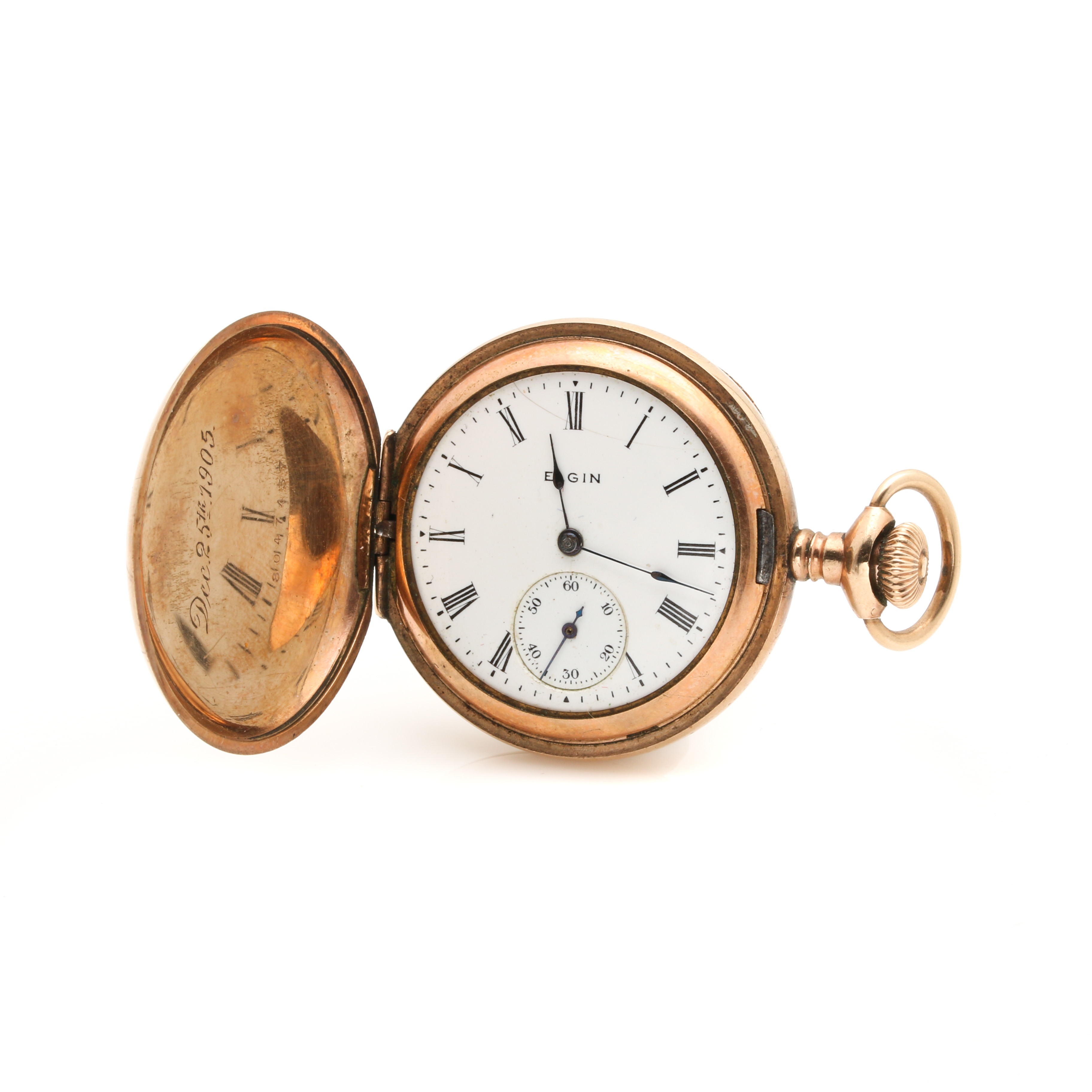 Antique Elgin Gold Filled Pocket Watch With Display Case