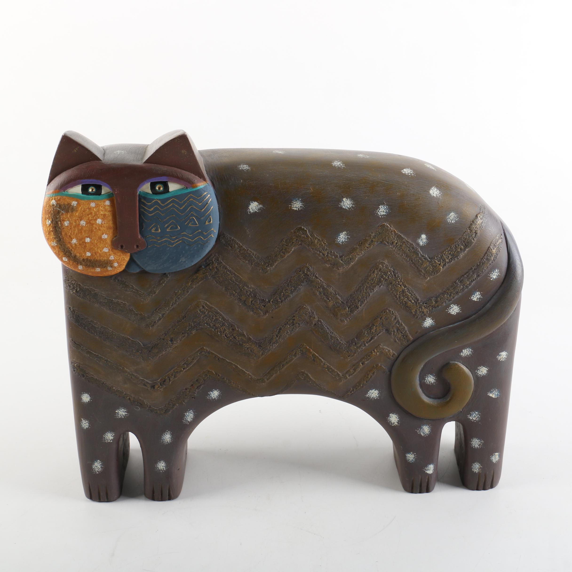 1999 Laurel Burch Composite Stylized Cat Figurine