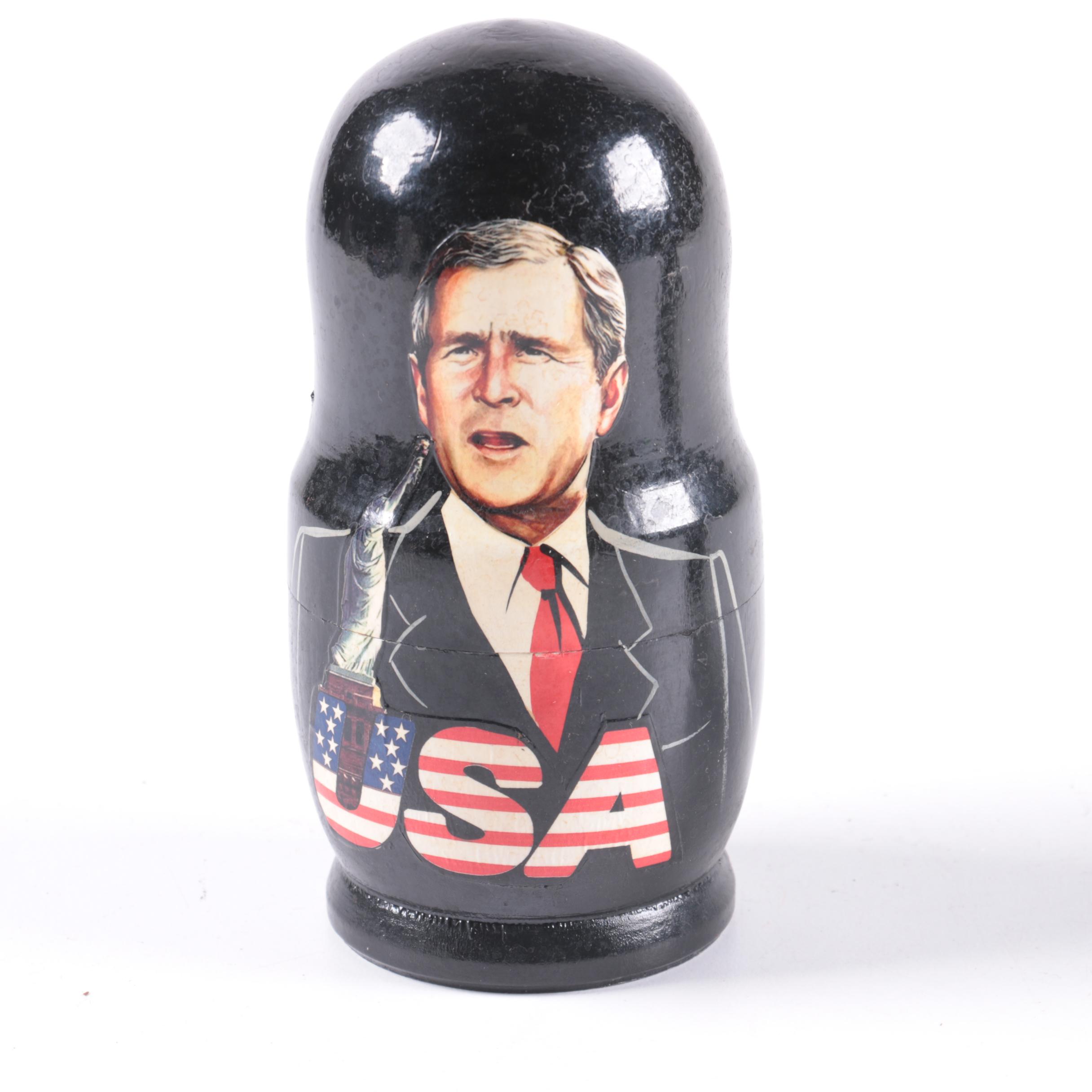 Russian Matryoshka Nesting Dolls Featuring Presidents of The United States
