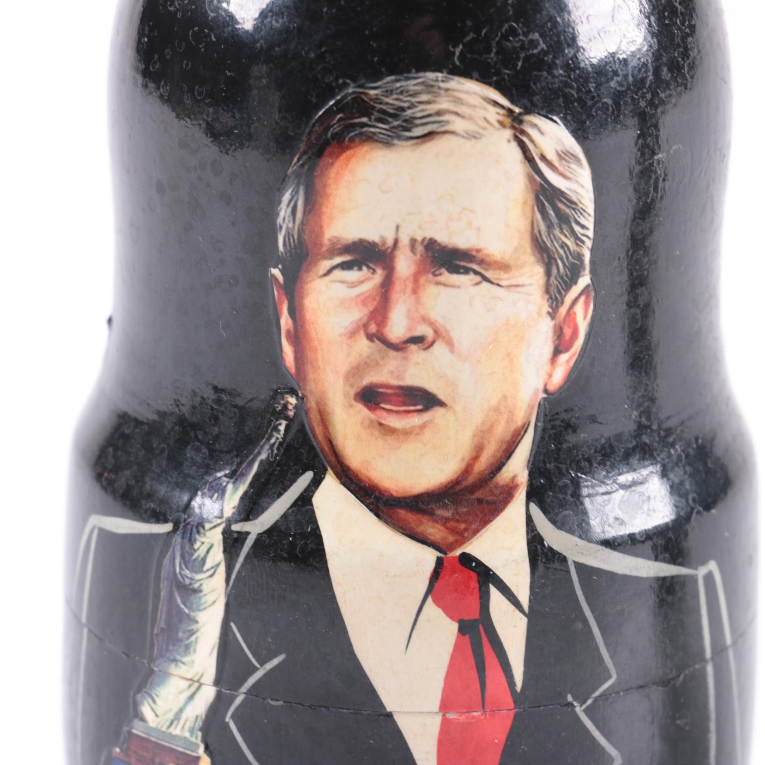 Russian Matryoshka Nesting Dolls Featuring Presidents of The United States