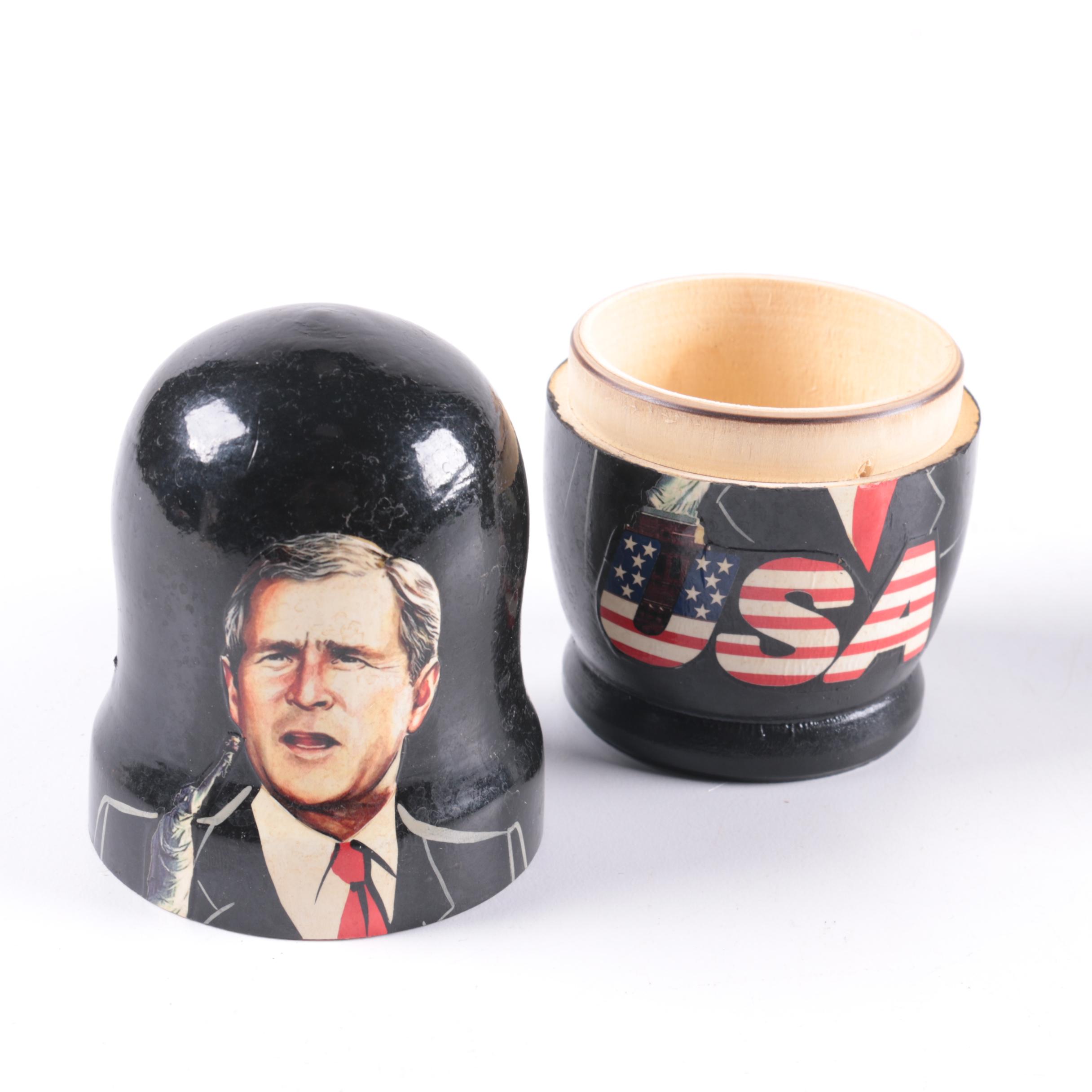 Russian Matryoshka Nesting Dolls Featuring Presidents of The United States