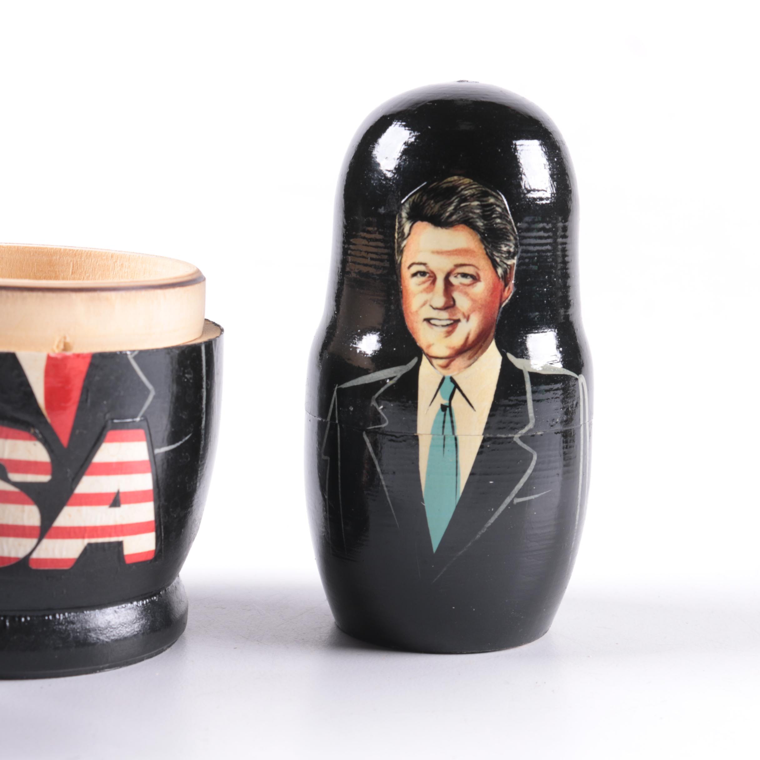 Russian Matryoshka Nesting Dolls Featuring Presidents of The United States