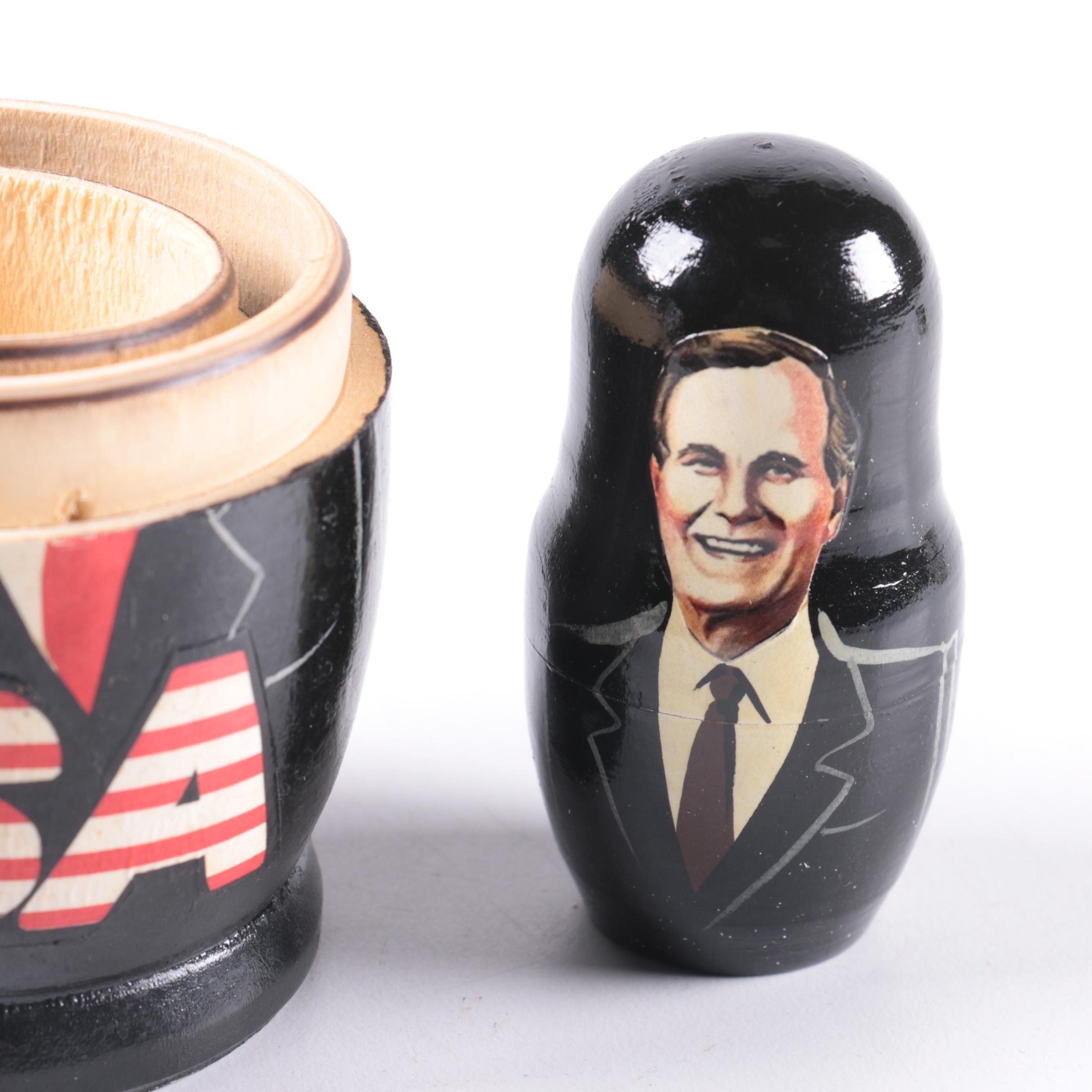 Russian Matryoshka Nesting Dolls Featuring Presidents of The United States