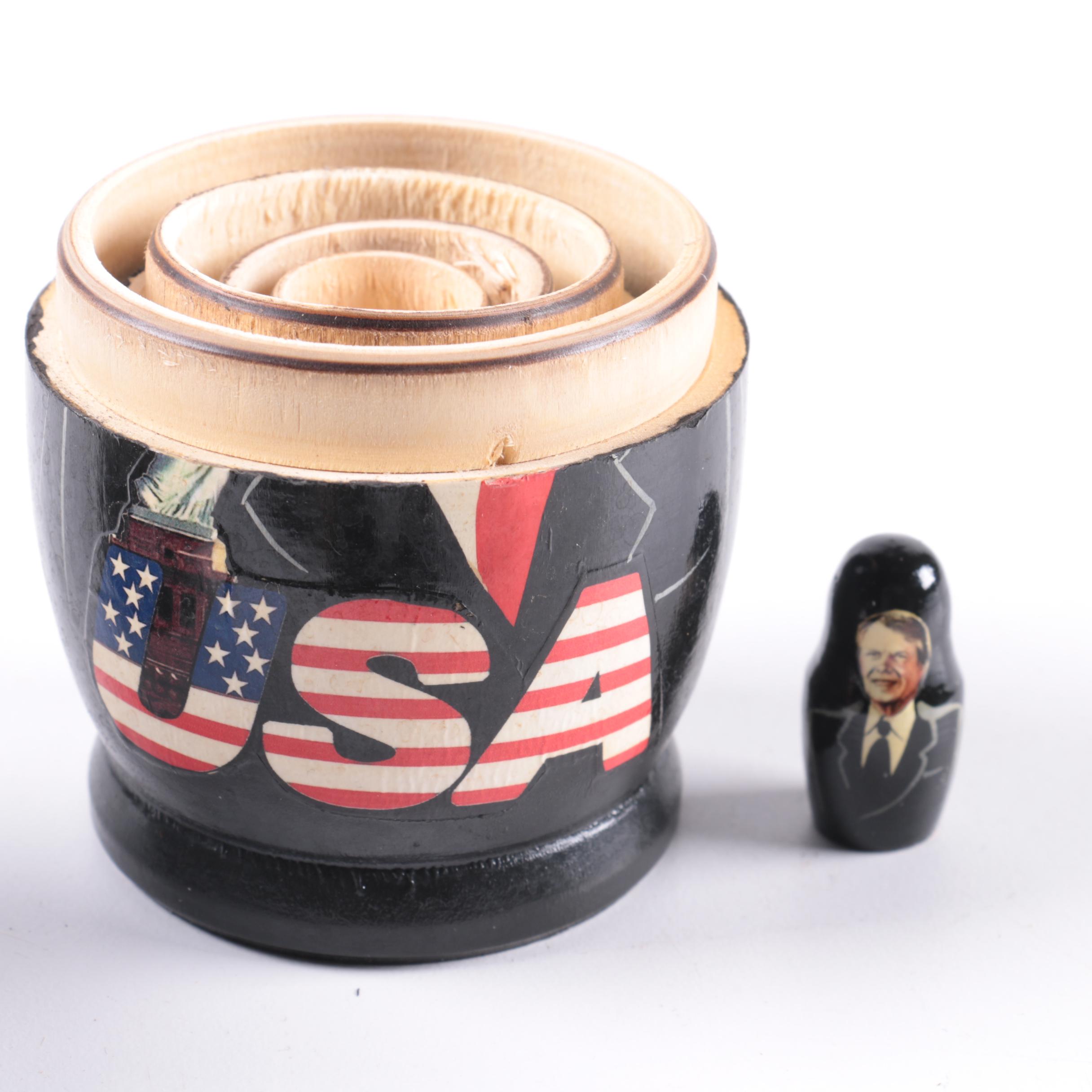 Russian Matryoshka Nesting Dolls Featuring Presidents of The United States