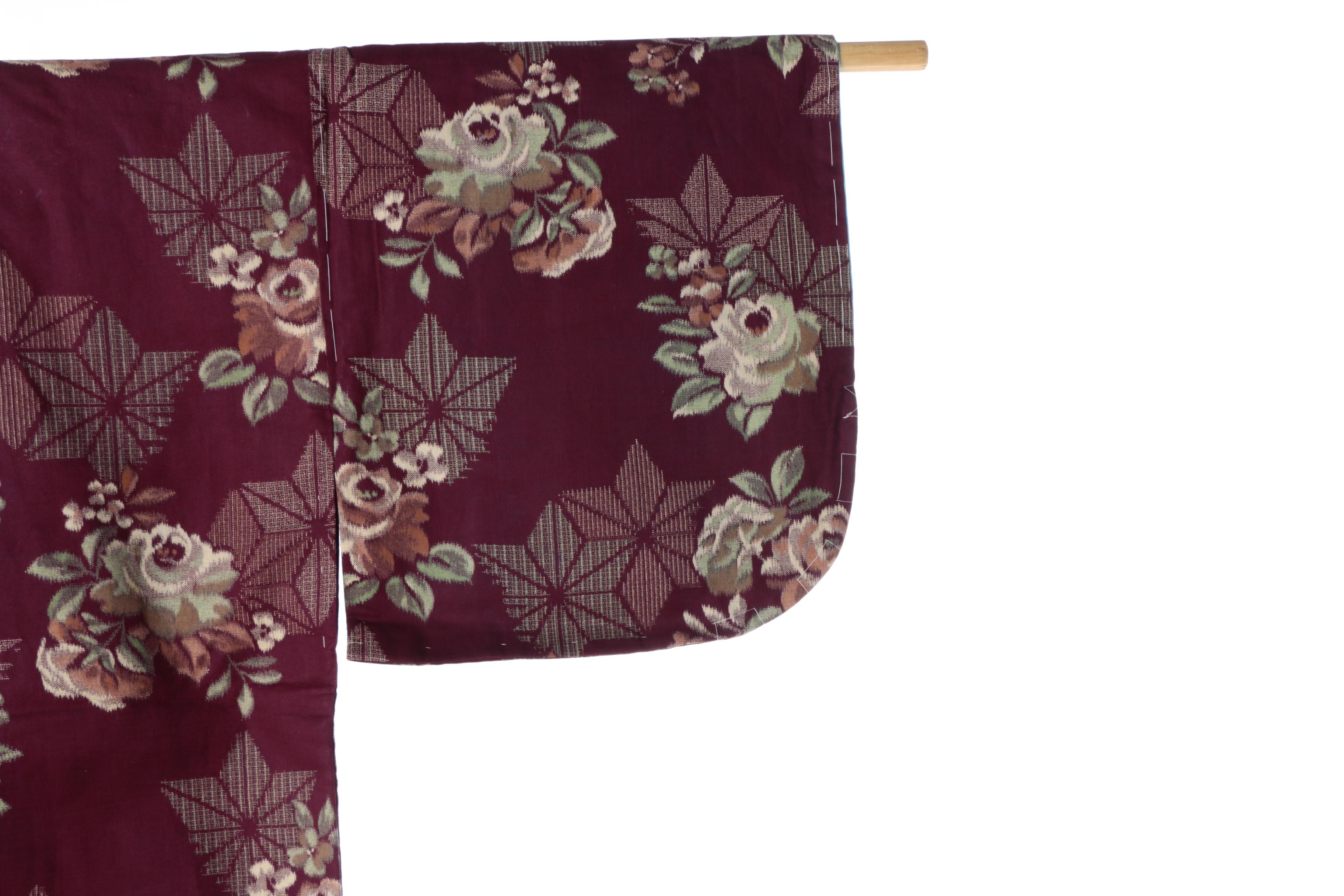 Circa 1910s Antique Japanese Cotton Kosode Kimono