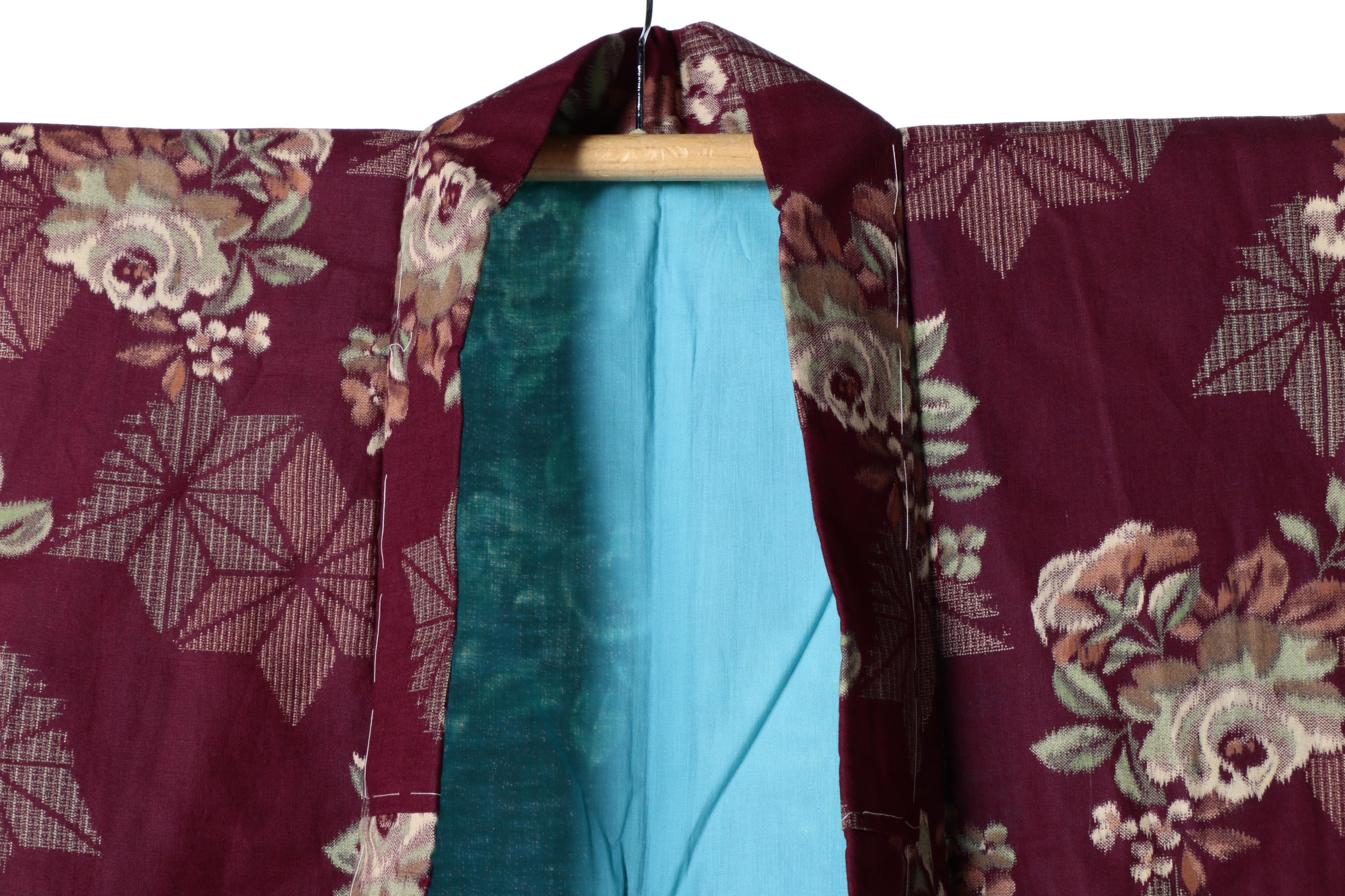 Circa 1910s Antique Japanese Cotton Kosode Kimono