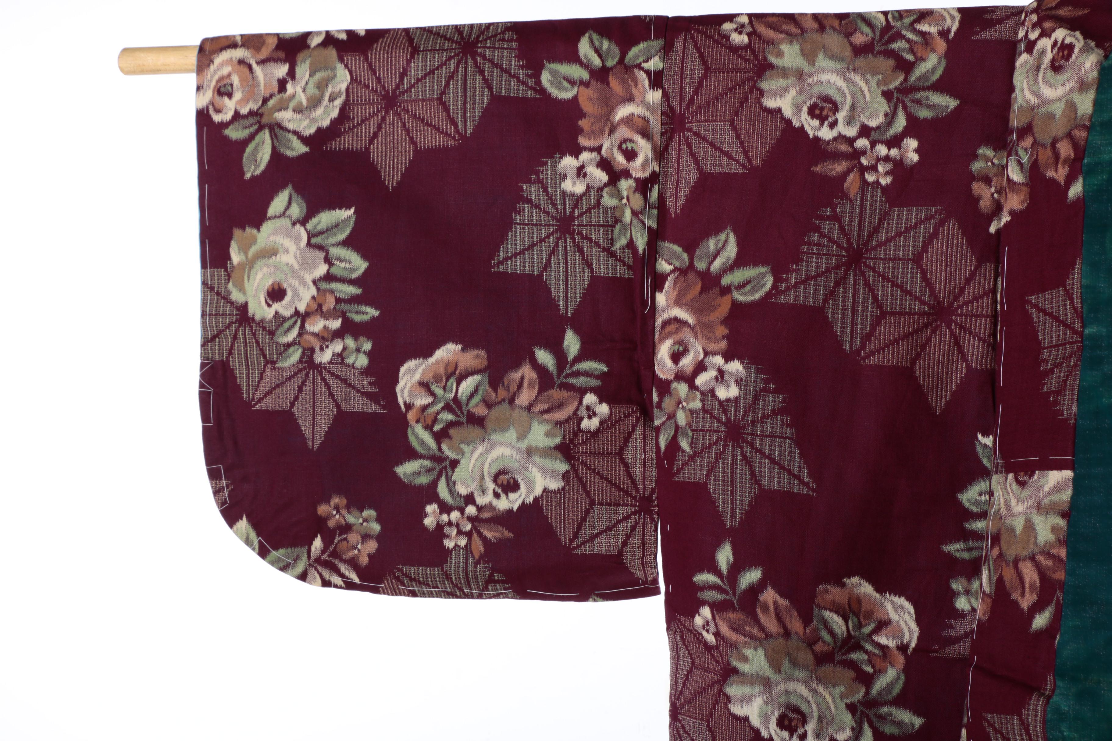 Circa 1910s Antique Japanese Cotton Kosode Kimono