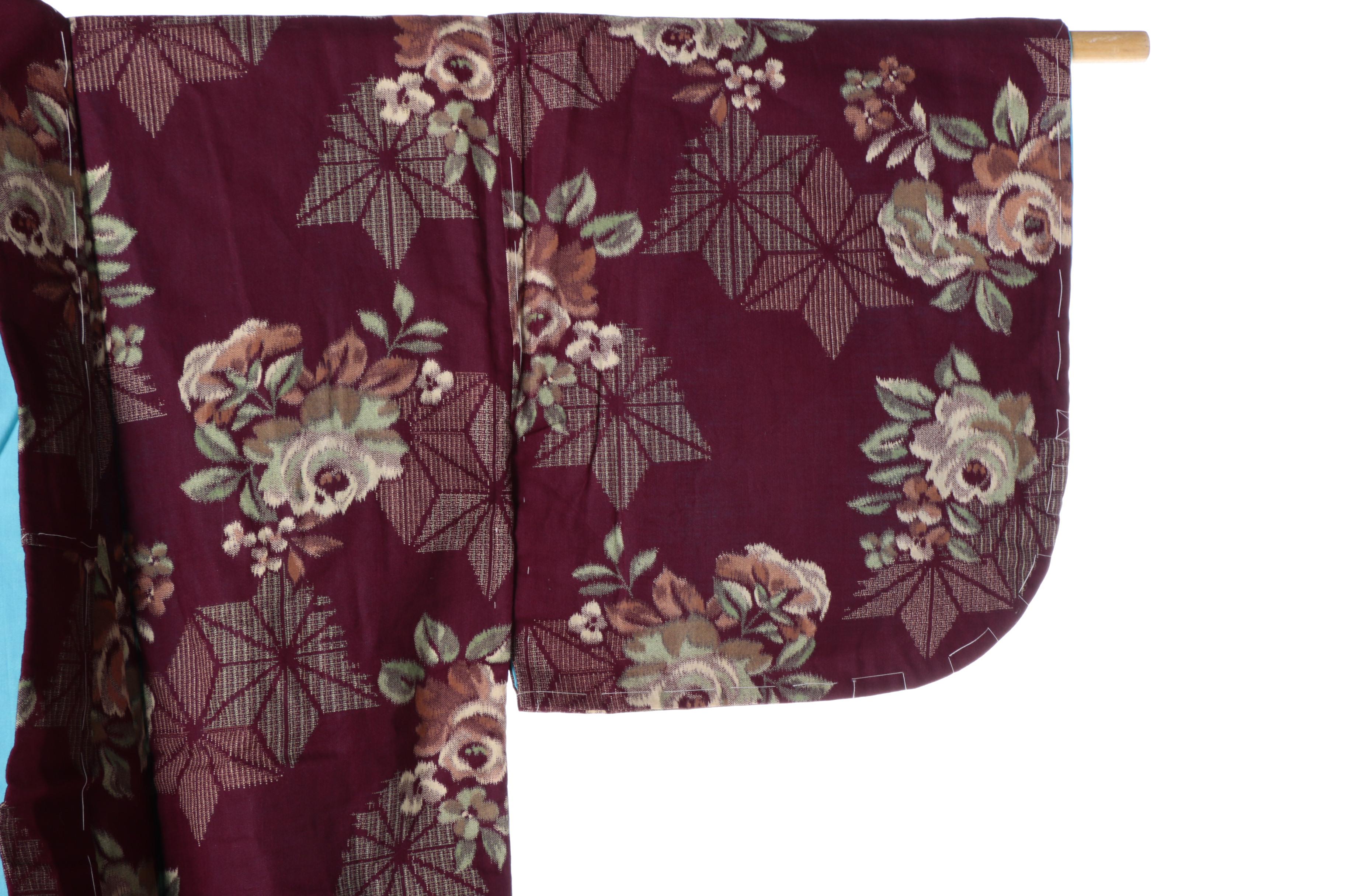 Circa 1910s Antique Japanese Cotton Kosode Kimono