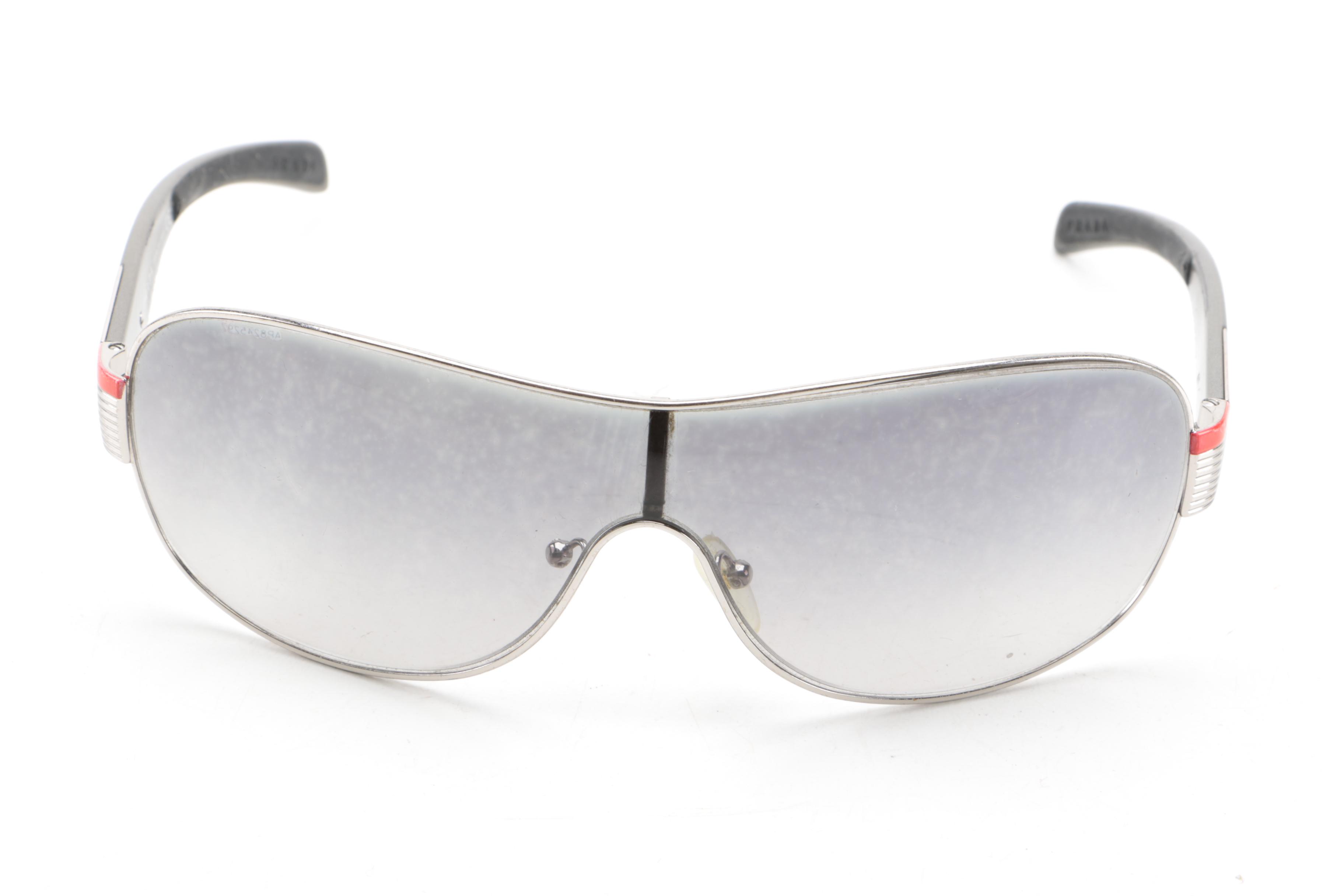 Men's Prada Sport SPS 54H Gunmetal Shield Style Sunglasses