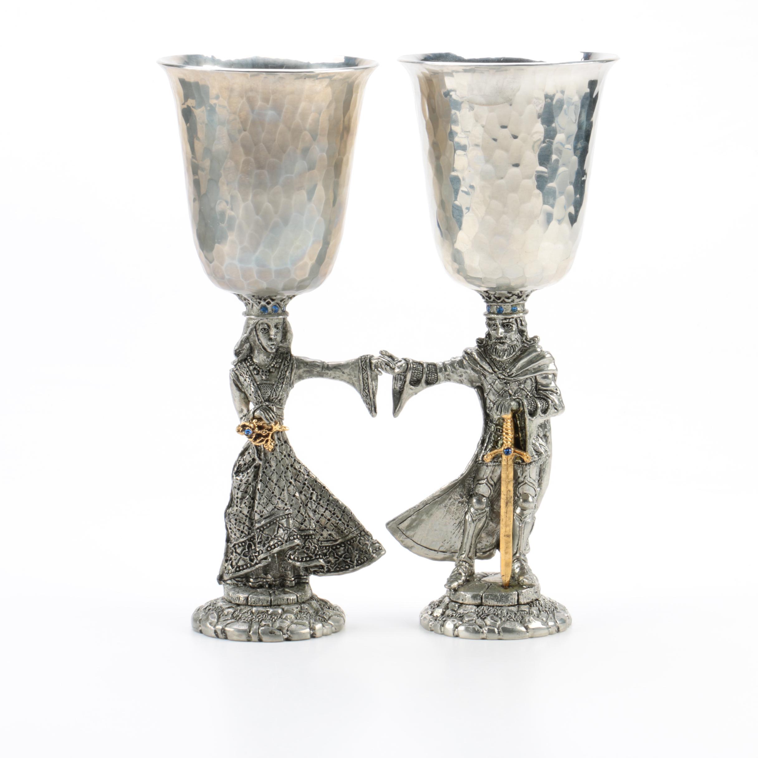 Fellowship Foundry Arthur and Guinevere Pewter Goblets