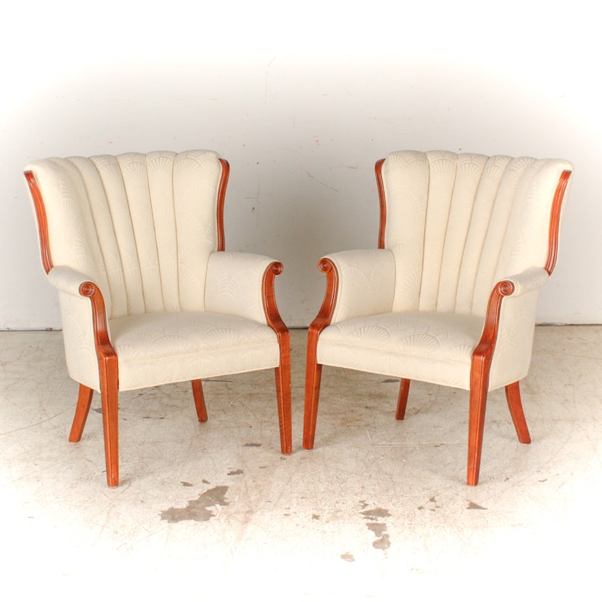 Hollywood Regency Style Scallop Armchairs