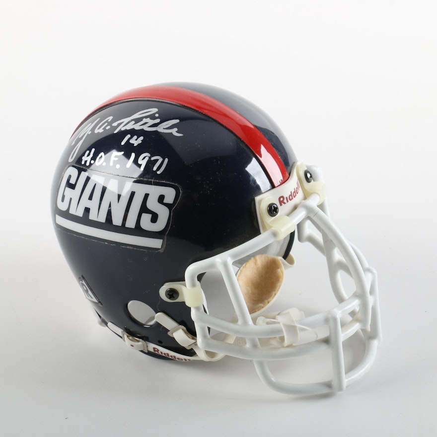 Y.A. Tittle Autographed Mini Helmet