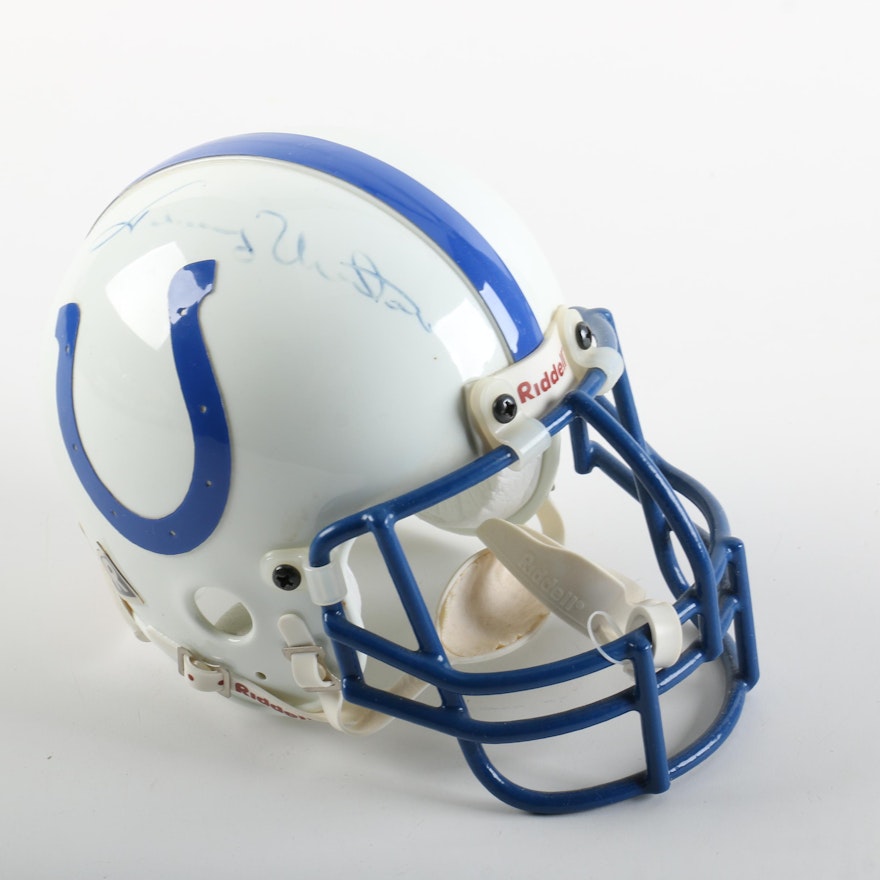 Johnny Unitas Autographed Mini Helmet